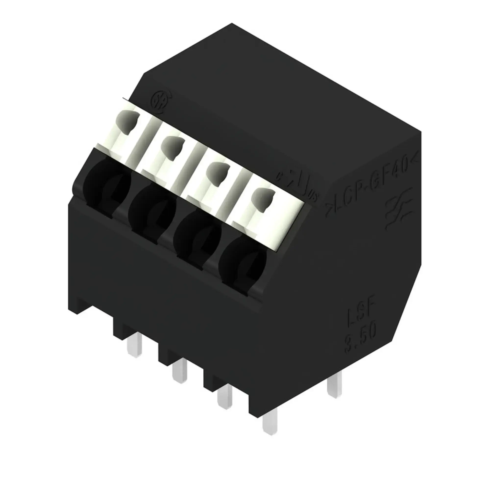 Weidmüller 1885670000 PCB terminal, 160 V, 17.5 A, Pitch in mm: 3.50, 1.5 mm², Number of poles: 4, PUSH IN with actuator, THT/THR solder connection, 135°, Tube (img_001)