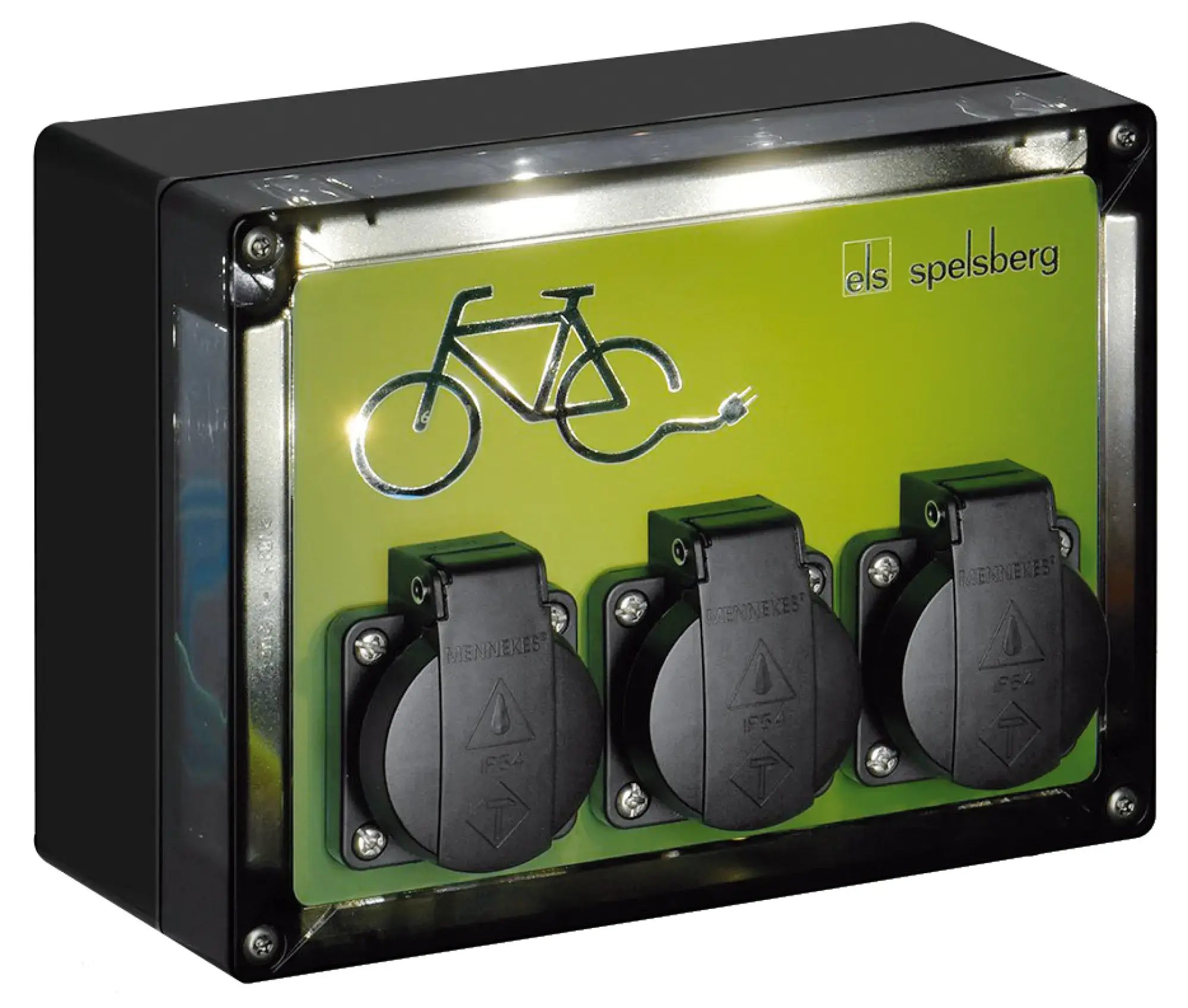 Spelsberg 20013401 E-Bike charging station, black, Type of protection IP44, Impact strength IK08, Protection class II, Rated insulation voltage 400V AC, Halogen free (img_001)