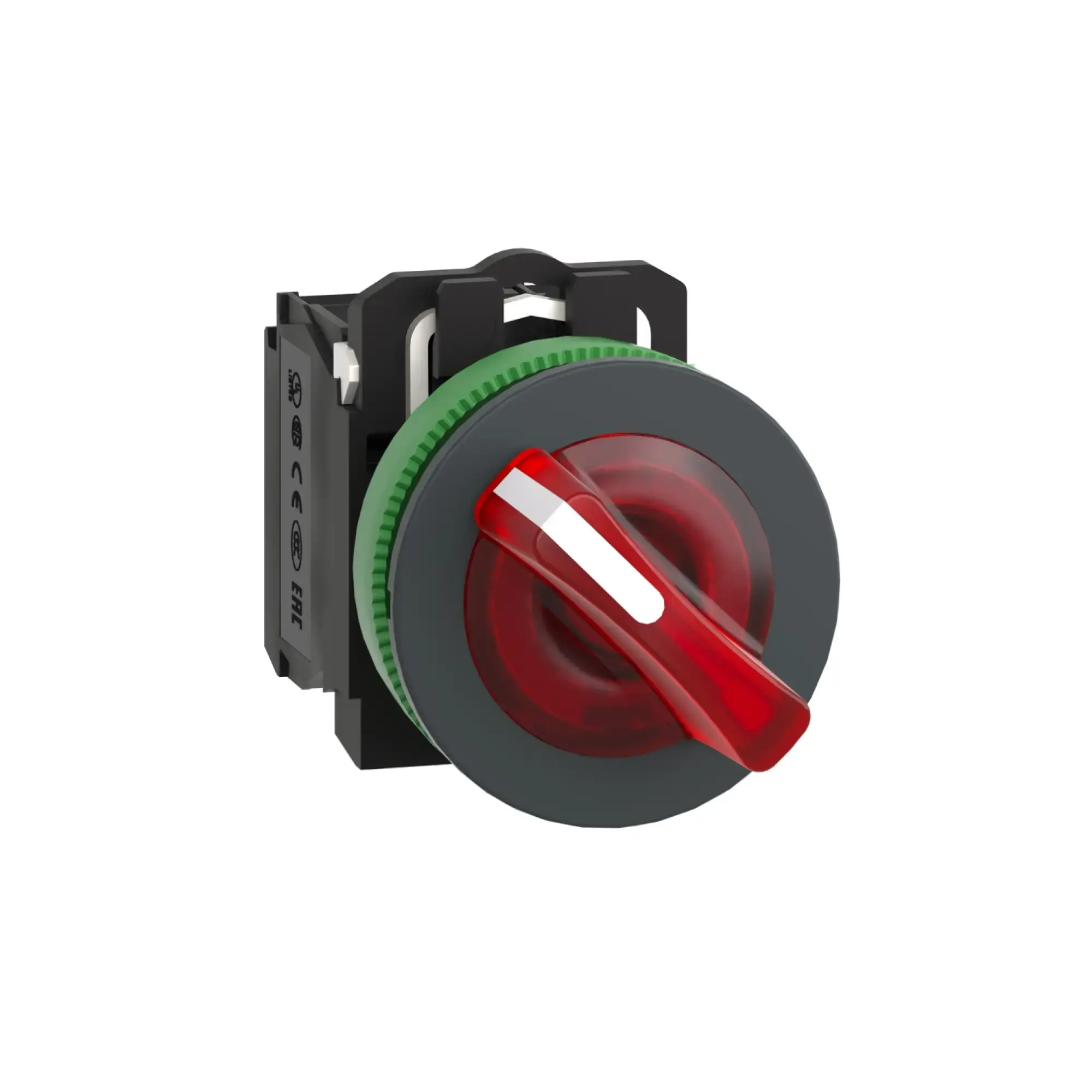 Schneider Electric XB5FK124B5 Illuminated selector switch, Harmony XB5F, plastic, red, 30mm, universal LED, 2 positions, 1NO + 1NC, 24V ACDC (img_001) Schneider Electric XB5FK124B5 Illuminated selector switch, Harmony XB5F, plastic, red, 30mm, universal LED, 2 positions, 1NO + 1NC, 24V ACDC (img_001)