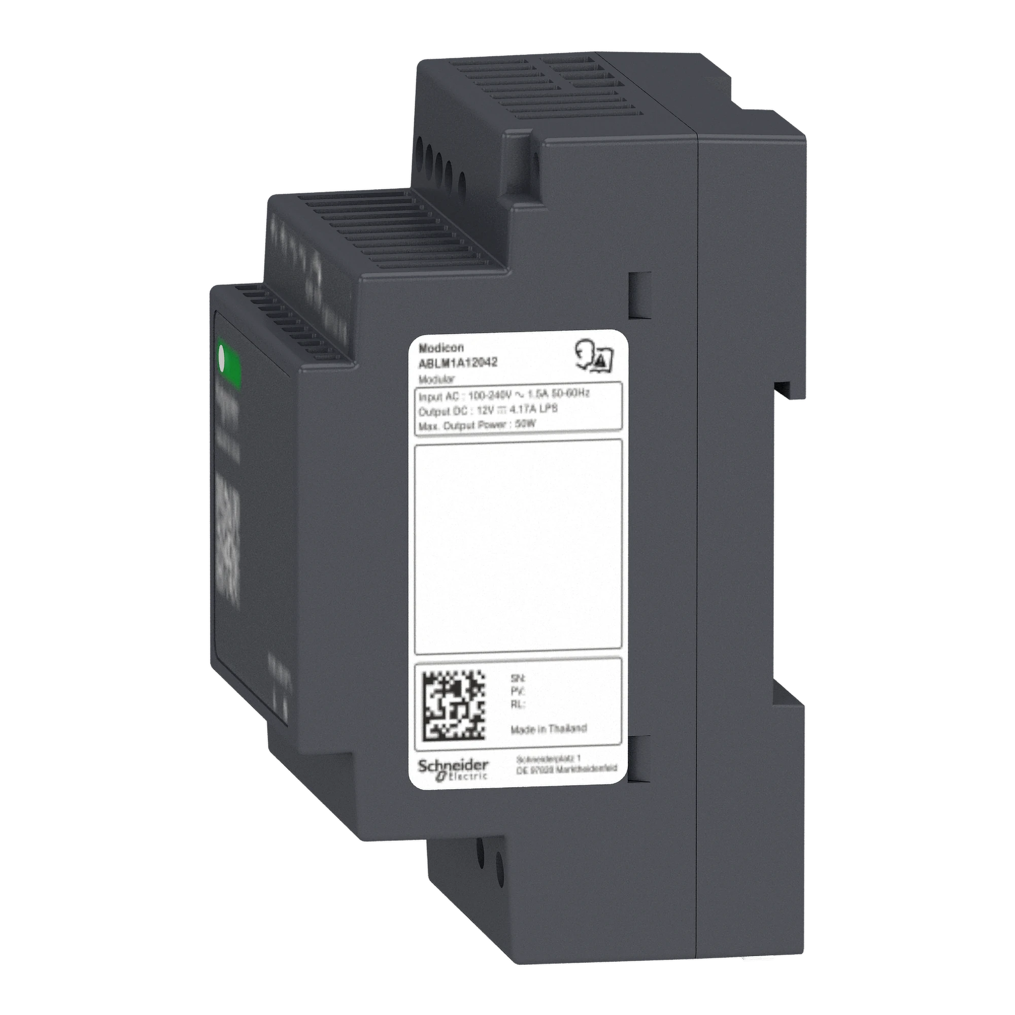 Schneider Electric ABLM1A12042 Power Supply, Modicon ABLM, Modular, Switched-Mode, Single-Phase, 120-240V AC, 12V DC, 4.2A, 50W (img_006) Schneider Electric ABLM1A12042 Power Supply, Modicon ABLM, Modular, Switched-Mode, Single-Phase, 120-240V AC, 12V DC, 4.2A, 50W (img_006)