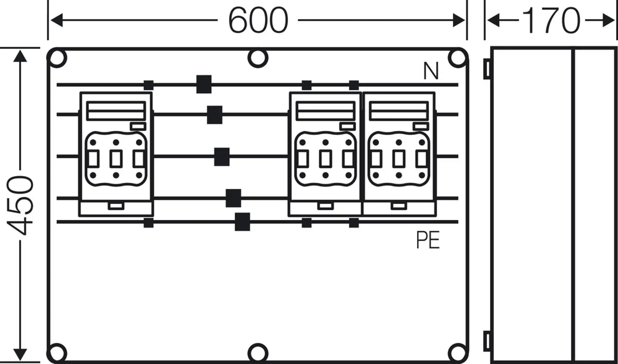 Hensel 20001321 Mi-NH-Sicherungslasttrennschaltergehäuse 3x3x NH00, a. Sammelschine, 250A,5p. Mi 6632 (img_003)
