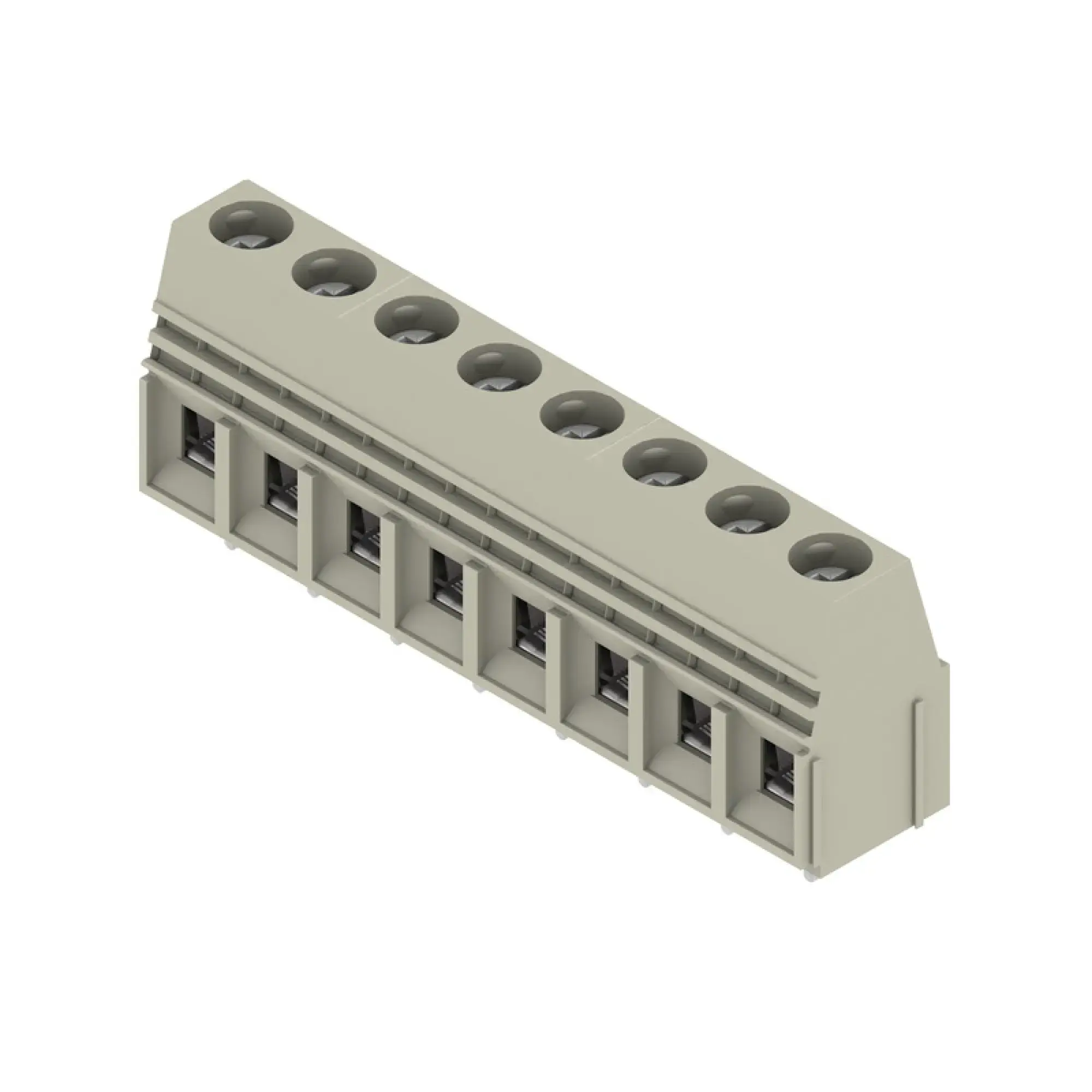 Weidmüller 9956430000 PCB terminal, 690 V, 76 A, Pitch in mm: 10.16, 16 mm², Number of poles: 8, Clamping yoke connection, THT solder connection, 90°, Box (img_001) Weidmüller 9956430000 PCB terminal, 690 V, 76 A, Pitch in mm: 10.16, 16 mm², Number of poles: 8, Clamping yoke connection, THT solder connection, 90°, Box (img_001)