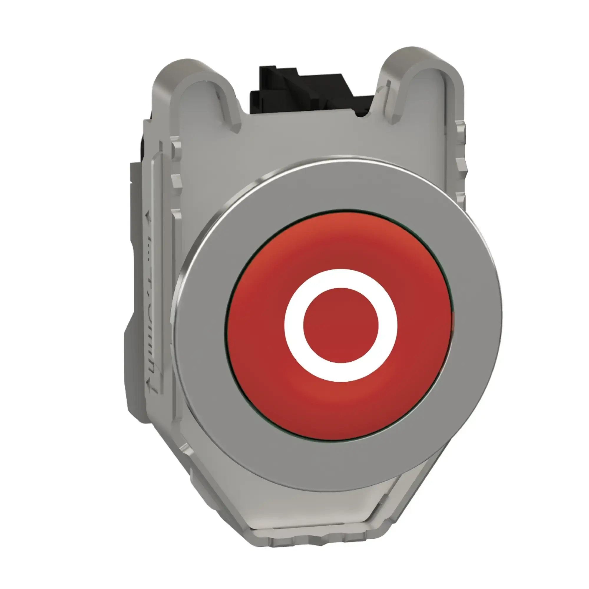 Schneider Electric XB4FA4322 Pushbutton, Harmony XB4F, metal, 30mm, red, labeled O, momentary, screw terminal, 1NC (img_002)
