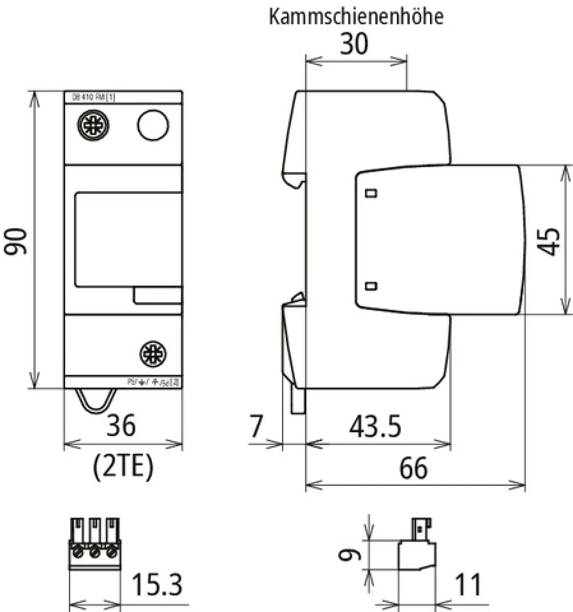 Dehn 961151 Combined arrester 1+2 DEHNventil M2 880 3-pole f. unearthed three-phase systems (img_004)