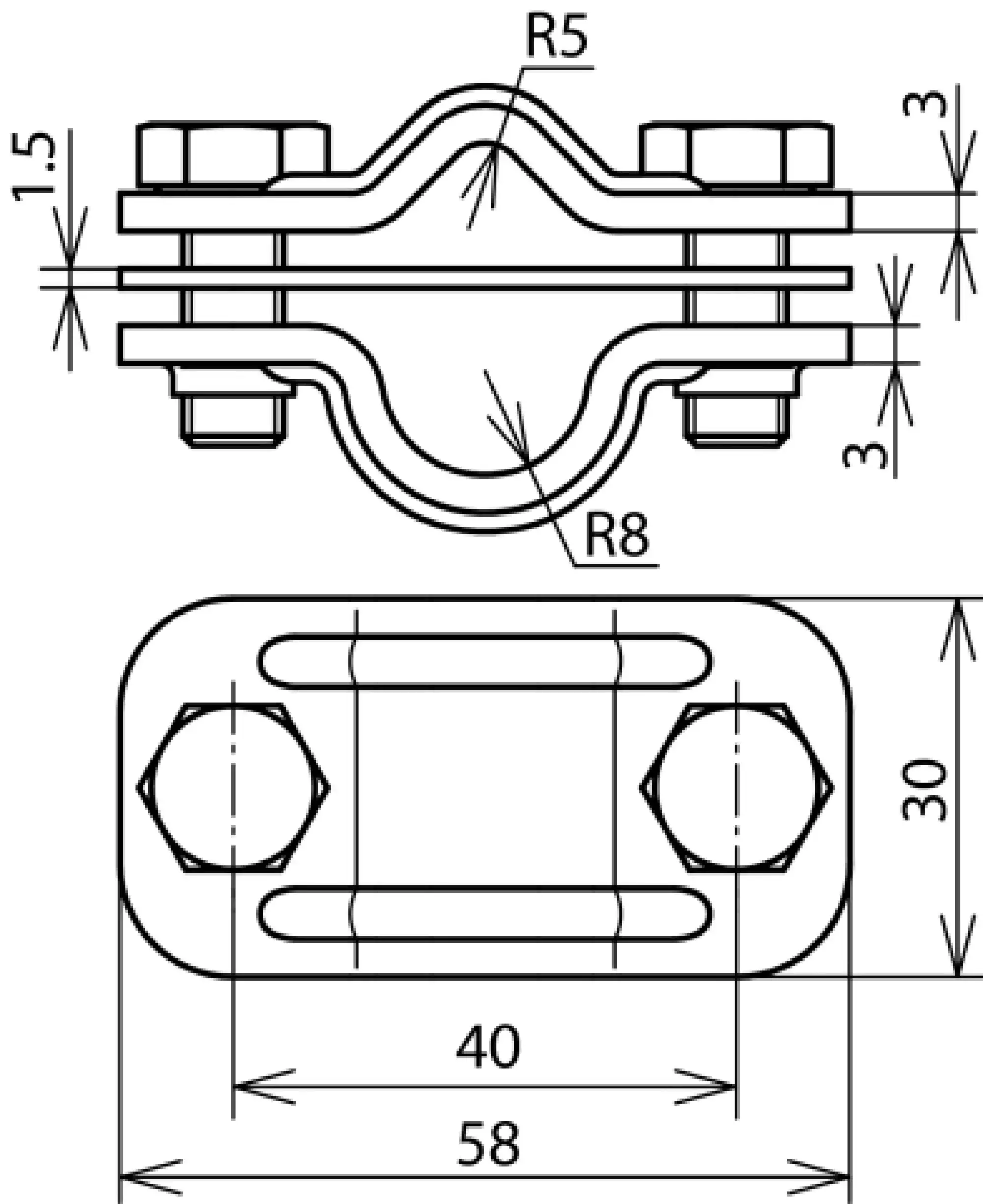 Dehn 460507 Bimetallic UNI disconnecting clamp Cu-St/tZn for Rd 8-10/16mm (img_002)