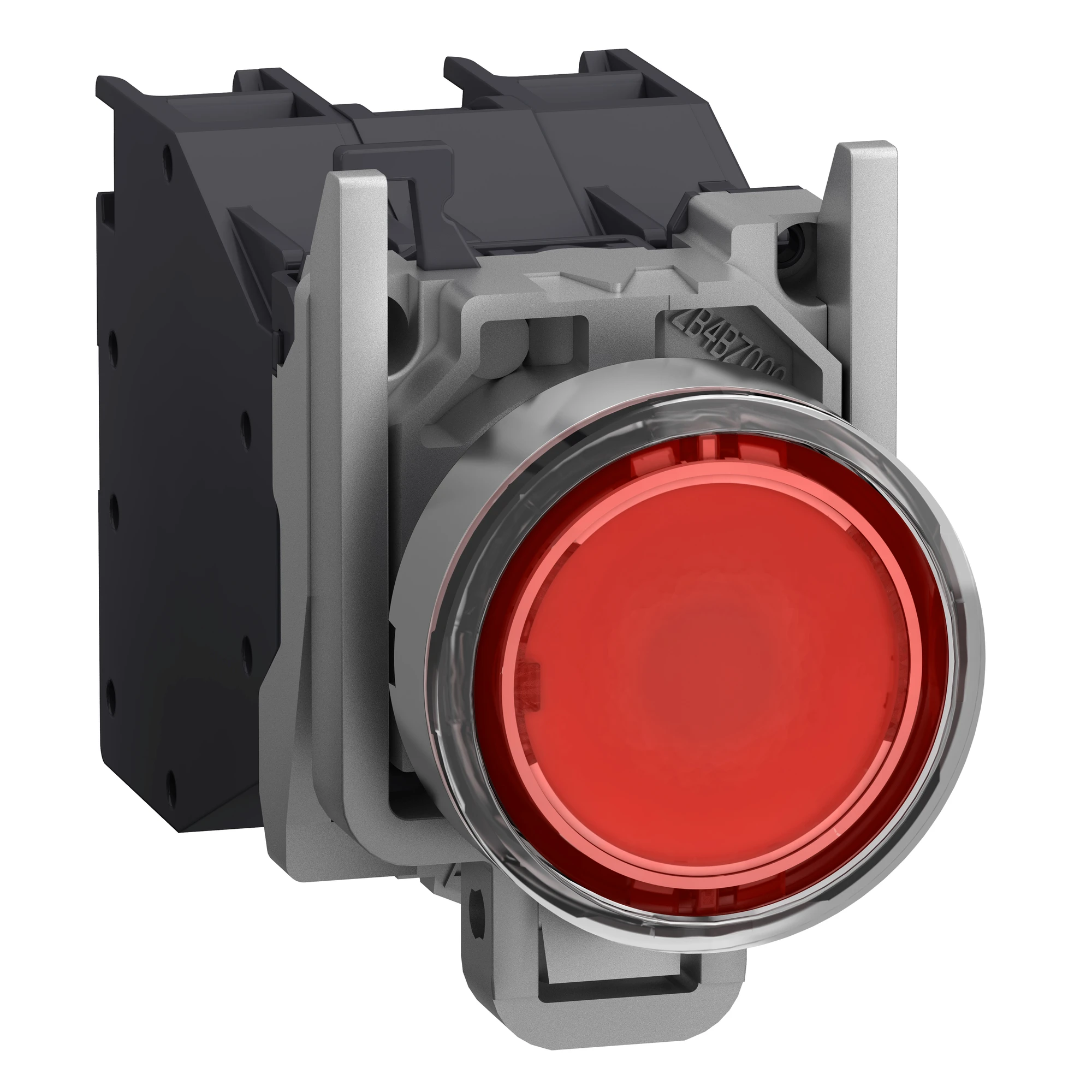 Schneider Electric XB4BP483BM5GEX Illuminated Pushbutton, Harmony XB4, Metal, Red, Ø22mm, 4...254 V AC/DC, 1 NC Contact, ATEX (img_001)