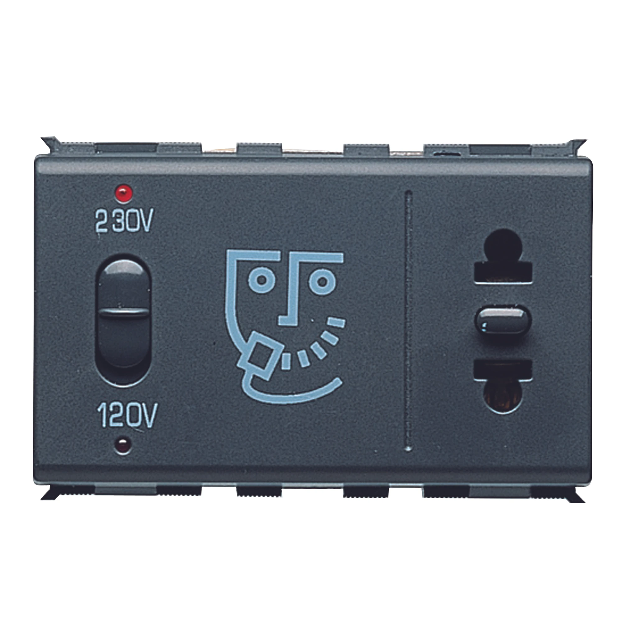 GEWISS GW30711 EUROPEAN/AMERICAN STANDARD SHAVER SOCKET-OUTLET - INSULATION TRANSFORMER - 230V 50/60Hz - 3 MODULES - PLAYBUS (img_001) GEWISS GW30711 EUROPEAN/AMERICAN STANDARD SHAVER SOCKET-OUTLET - INSULATION TRANSFORMER - 230V 50/60Hz - 3 MODULES - PLAYBUS (img_001)