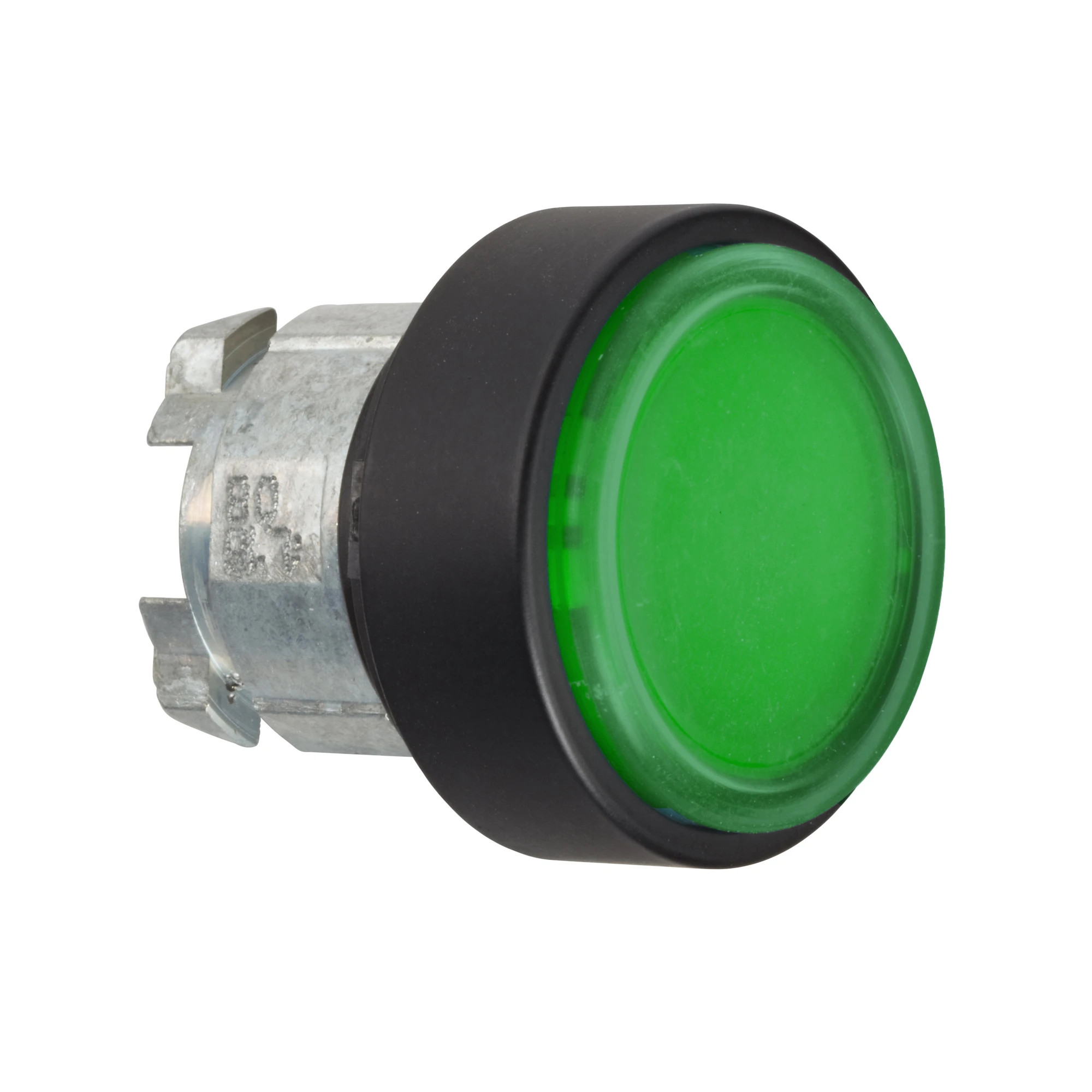 Schneider Electric ZB4BP3837 Push-button, Front Element, Harmony XB4, Black Metal, 22mm, Green, Momentary, with Protective Cap, for Insert Label (img_001)