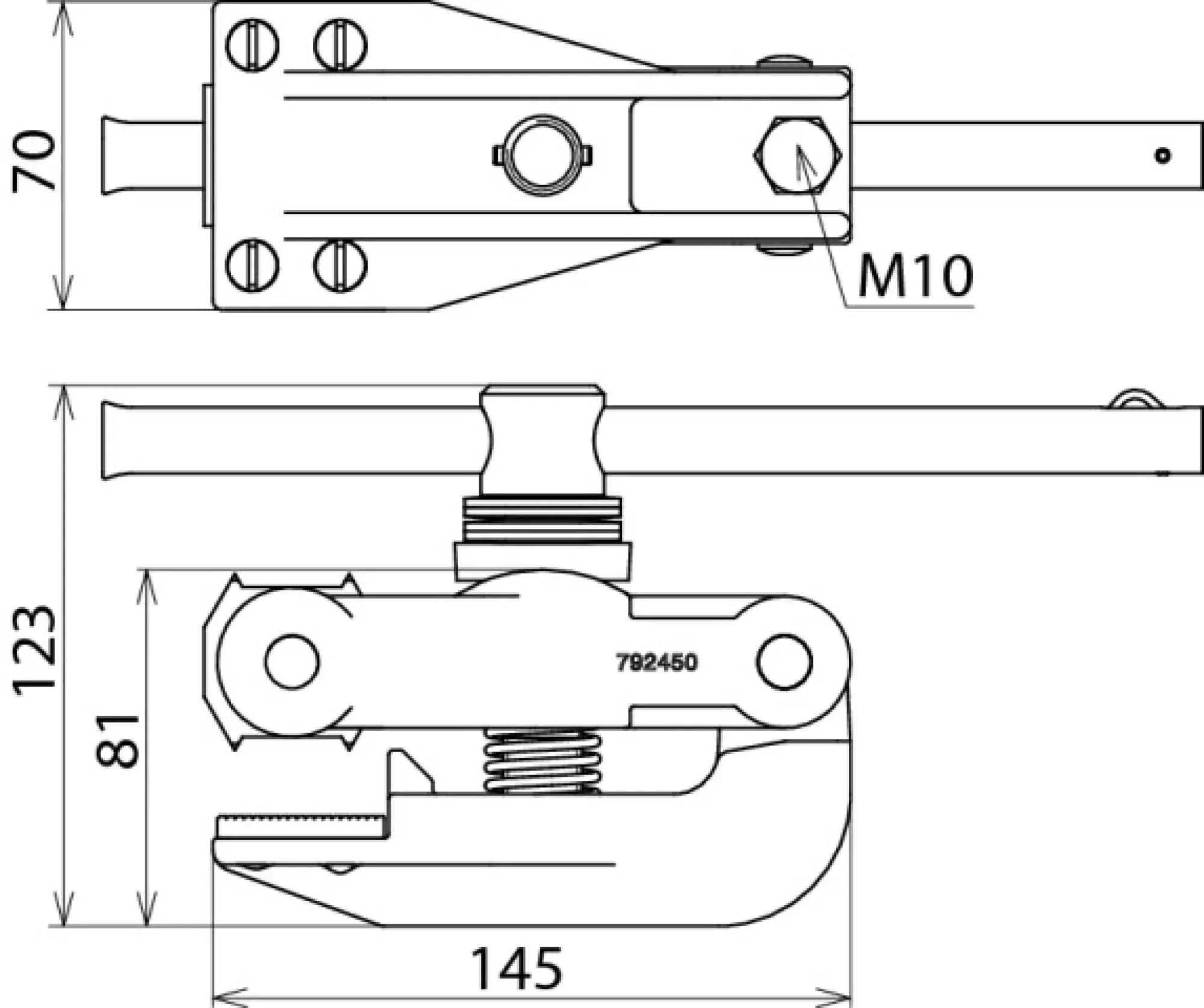 Dehn 792451 Rail connection clamp with detachable tommy bar (img_002)