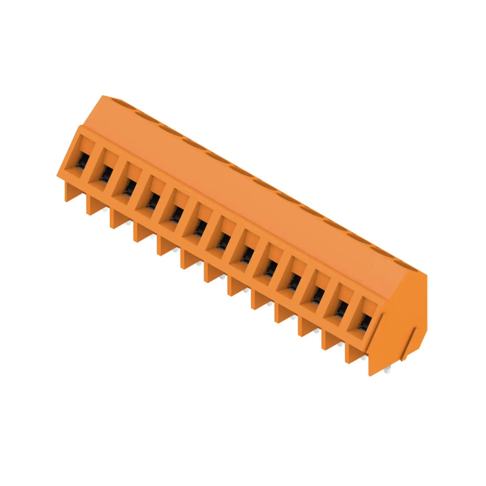 Weidmüller 1233910000 PCB terminal, 320 V, 17.5 A, Pitch in mm: 5.00, 2.5 mm², Number of poles: 13, Clamping yoke connection, THT solder connection, 135°, Box (img_001)
