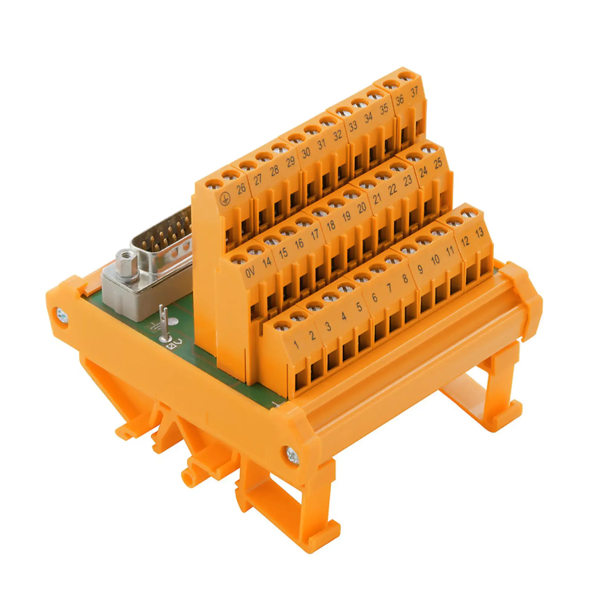 Weidmüller 8019940000 Interface module with terminal, connector, D-sub connectors, acc. to IEC 60807 / DIN 41652, 15-pole plug, LL3R 5.08 mm, Screw connection (img_001)