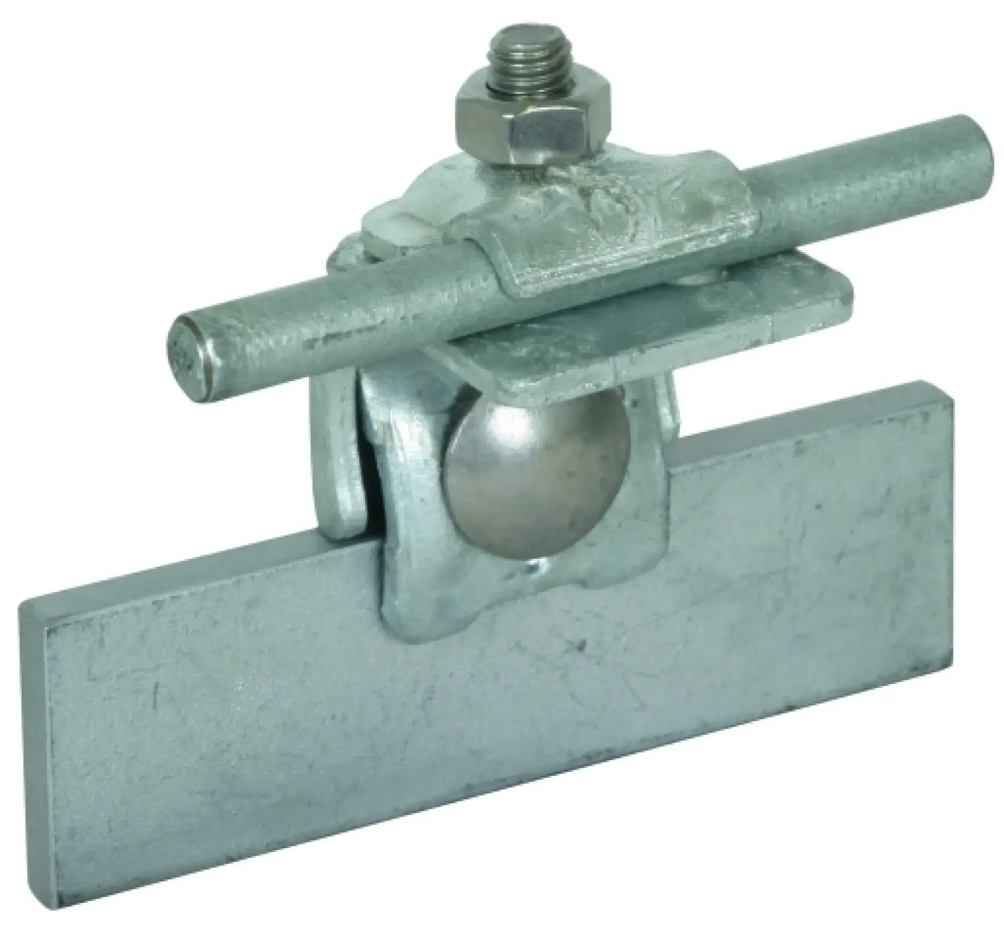 Dehn 365050 Saddle clamp St/tZn clamping range 0.7- 8mm, angled, w. cl. frame f. Rd 6-10mm (img_001) Dehn 365050 Saddle clamp St/tZn clamping range 0.7- 8mm, angled, w. cl. frame f. Rd 6-10mm (img_001)