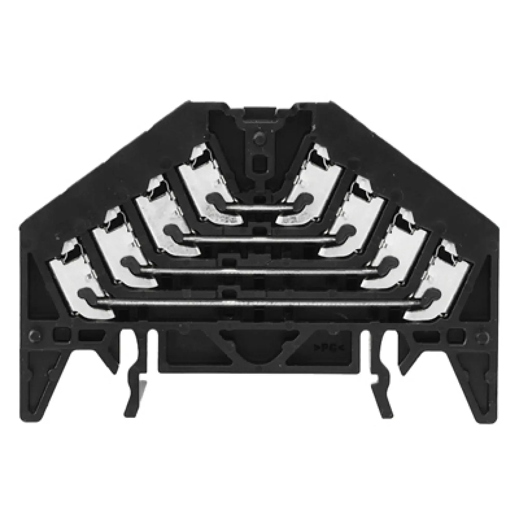 Weidmüller 1173840000 Patch distributor terminal, PUSH IN, black, 1.5 mm², 10 A, 250 V, Number of connections: 16, Number of levels: 4, TS 35 x 7.5, V-0, Polycarbonate (img_001)