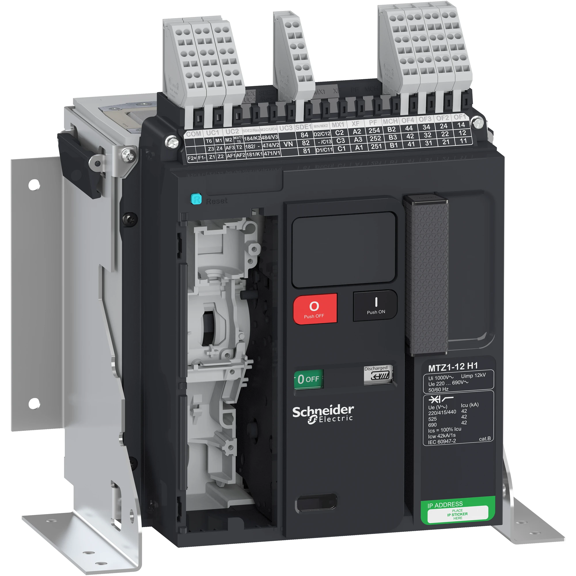 Schneider Electric LV847140 MasterPact MTZ1 1250A H1 Icu=42kA/440V 3P Basic Switch Fixed Mounting (img_001)
