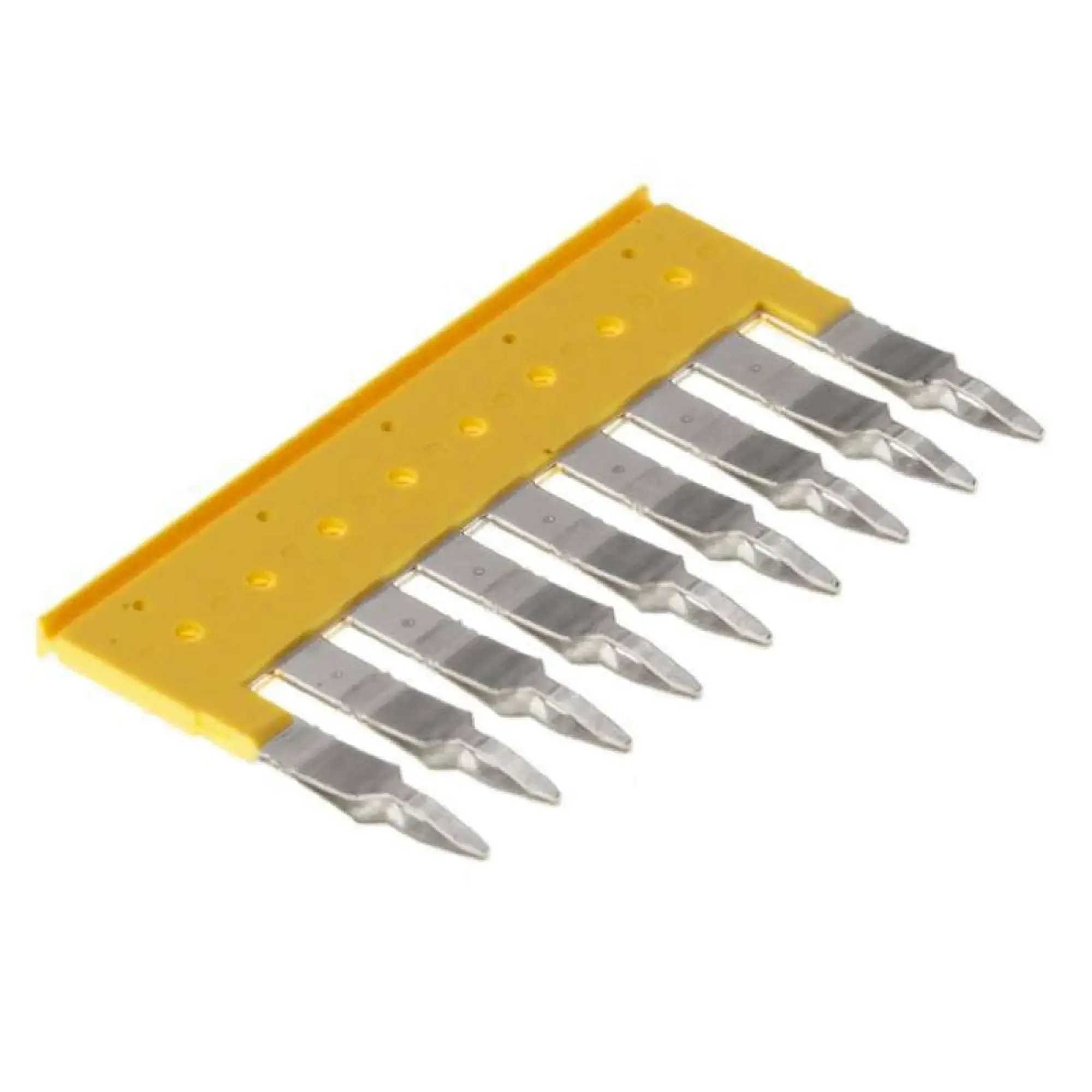 Weidmüller 1609020000 Cross-connector (terminal), Plugged, yellow, 32 A, Number of poles: 9, Pitch in mm: 6.10, Insulated: Yes, Width: 2.8 mm (img_001) Weidmüller 1609020000 Cross-connector (terminal), Plugged, yellow, 32 A, Number of poles: 9, Pitch in mm: 6.10, Insulated: Yes, Width: 2.8 mm (img_001)