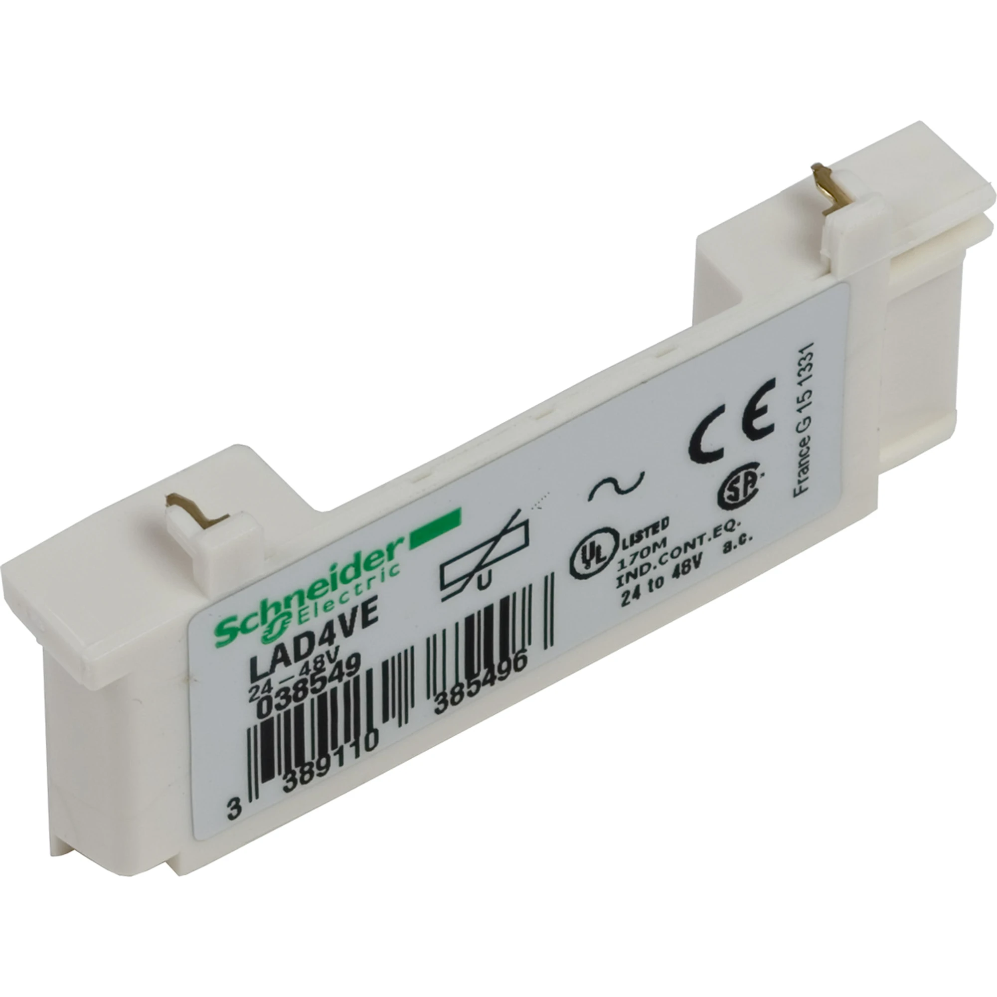 Schneider Electric LAD4VE Wiring module, varistor, 24-48V AC/DC, for LC1D09-38 (img_001) Schneider Electric LAD4VE Wiring module, varistor, 24-48V AC/DC, for LC1D09-38 (img_001)
