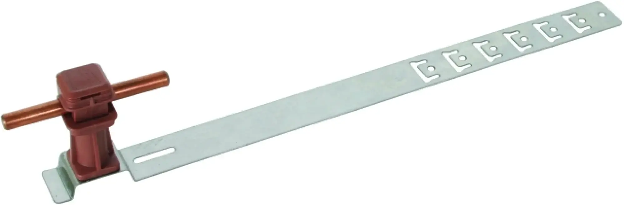 Dehn 204925 Roof cond. hol. UNIsnap StSt/plast. brown H 36mm Rd 8mm w. embossed brace L 335mm (img_003)