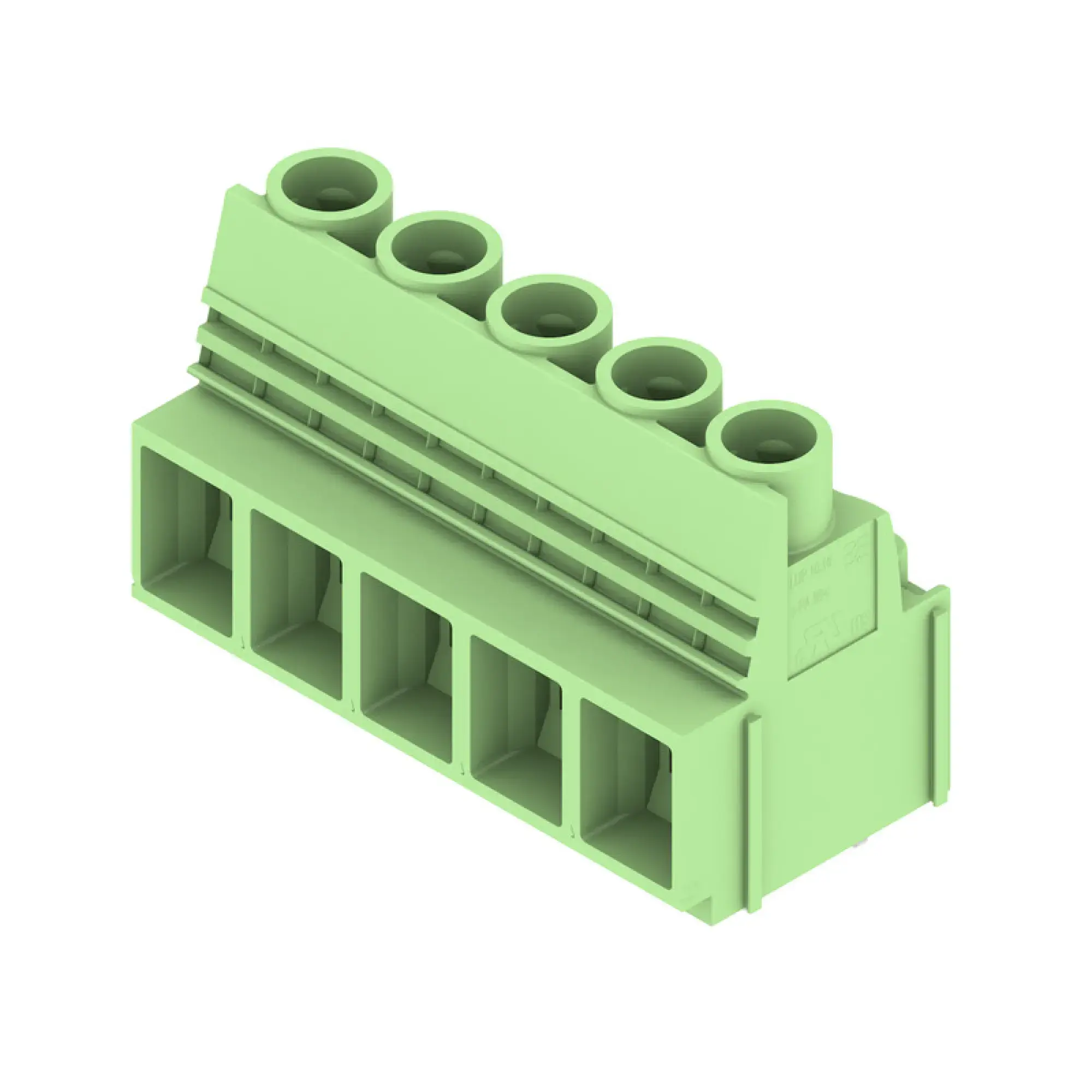 Weidmüller 2014260000 PCB terminal, 1000 V, 76 A, Pitch in mm: 10.16, 16 mm², Number of poles: 5, Clamping yoke connection, THT solder connection, 90°, Box (img_001) Weidmüller 2014260000 PCB terminal, 1000 V, 76 A, Pitch in mm: 10.16, 16 mm², Number of poles: 5, Clamping yoke connection, THT solder connection, 90°, Box (img_001)