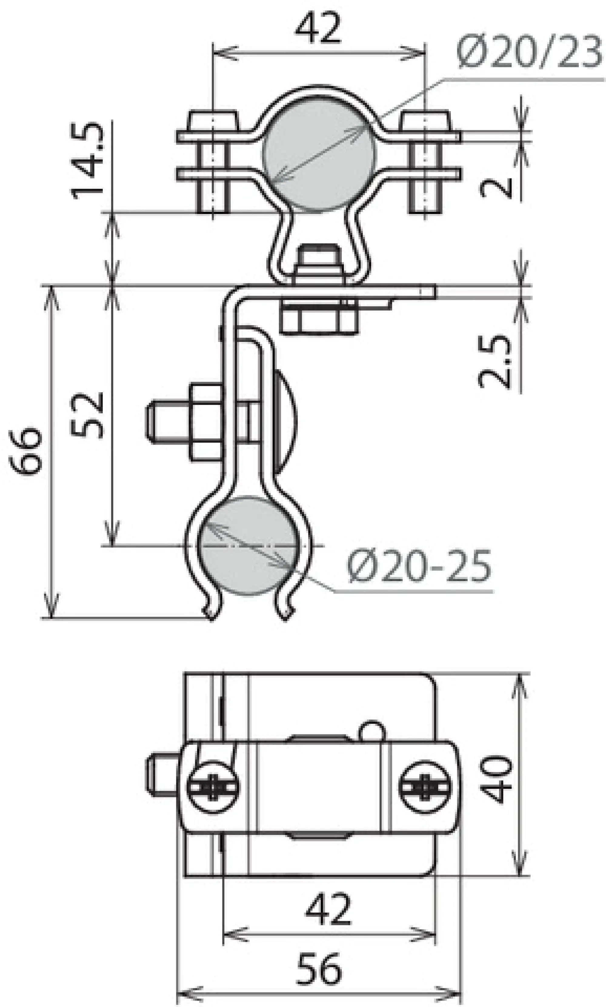Dehn 202850 Roof cond. holder StSt f. metal roofs w. round stand. seam f. HVI cond.D 20-23mm (img_004)