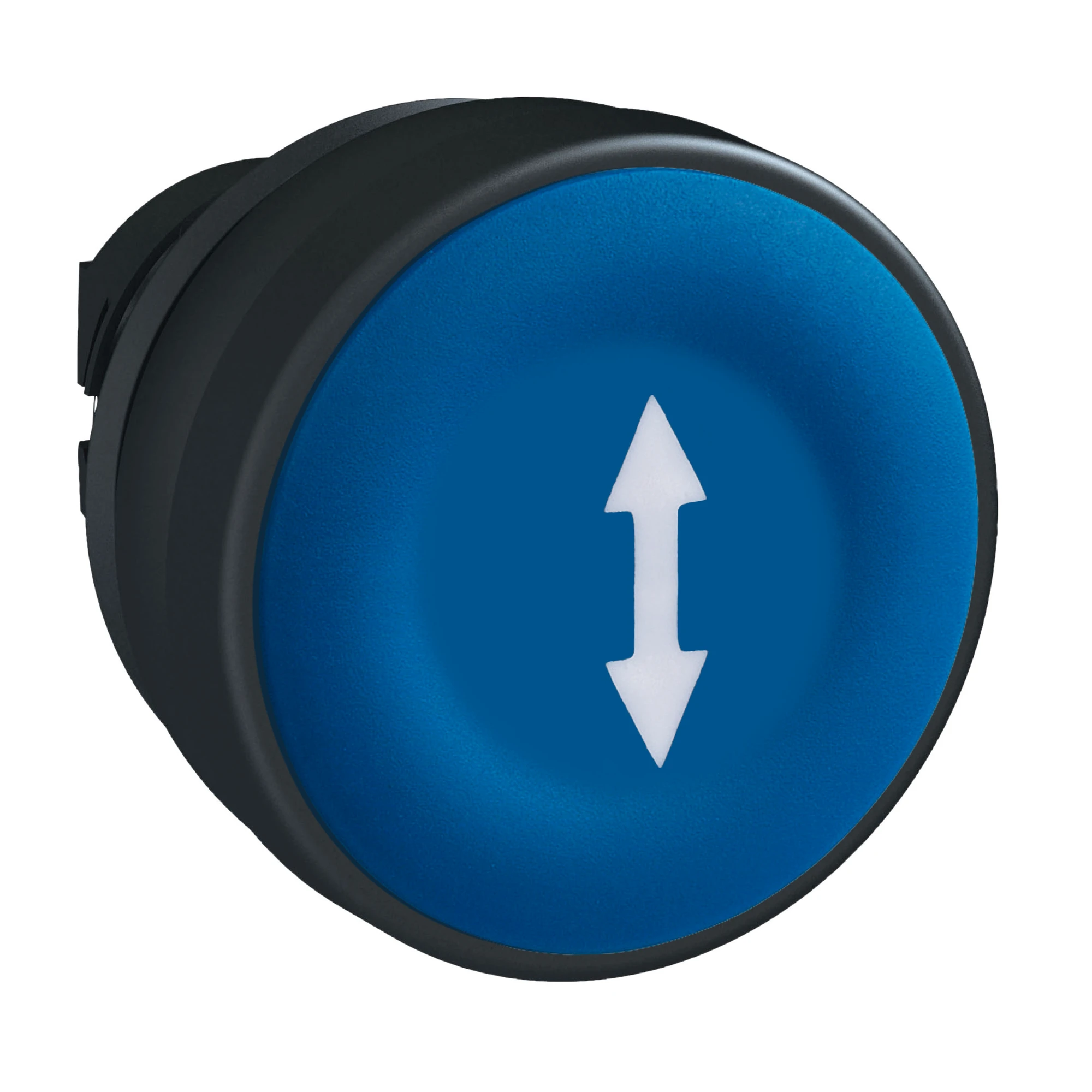 Schneider Electric ZB5AA651 Pushbutton, front element, Harmony XB5, plastic, 22mm, blue, labeled with arrow up and down, momentary (img_001)