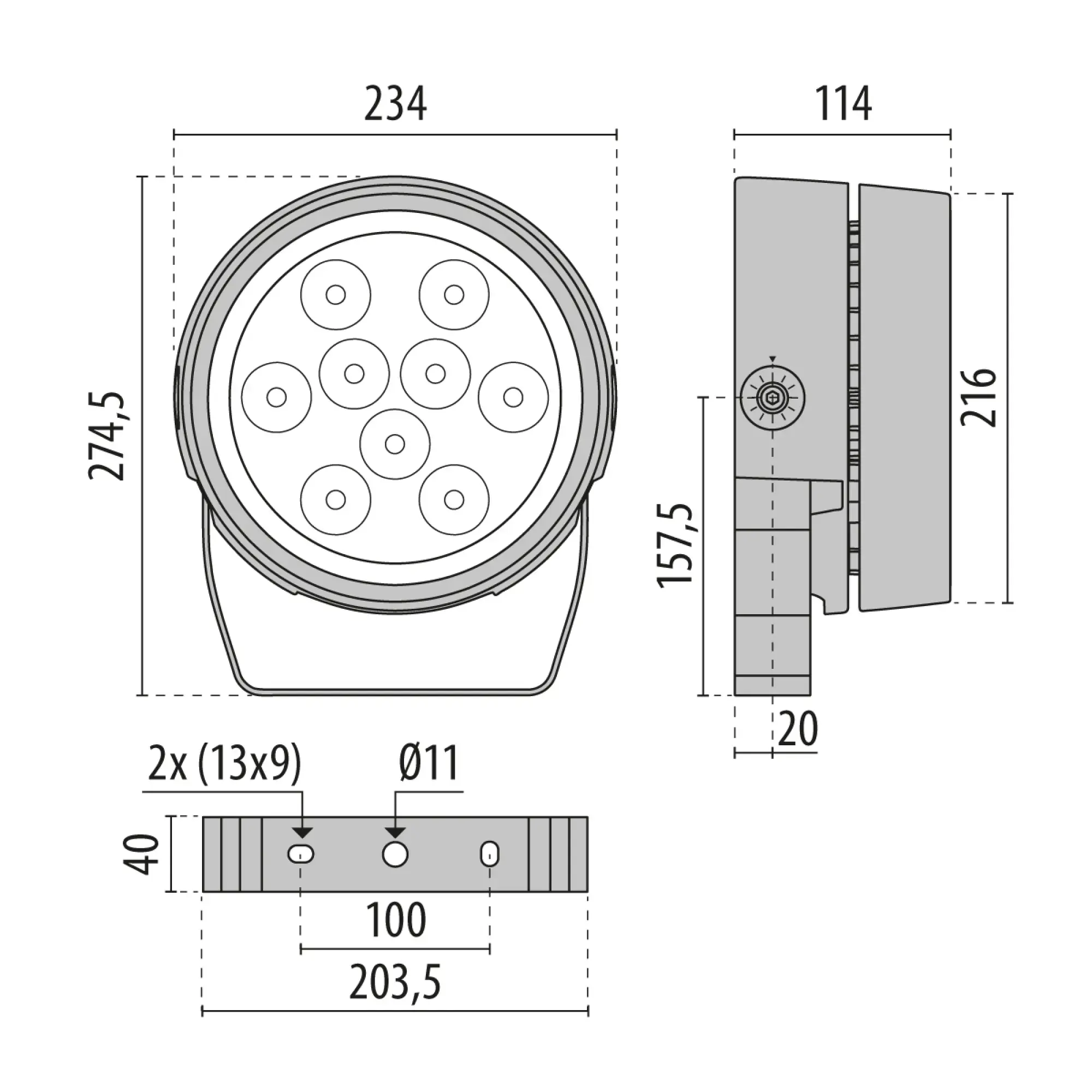Performance iN Lighting 3107318 LED-Scheinwerfer 2700K 35W DALI runde Optik medium 3107318 (img_003)