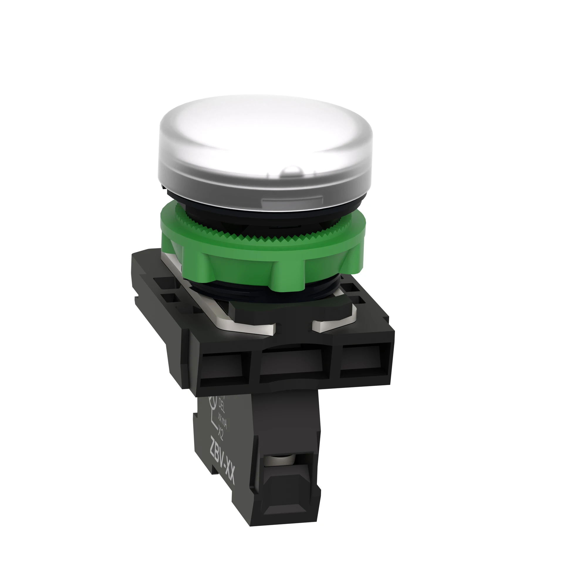 Schneider Electric XB5AVM1 Indicator light, Harmony XB5, plastic, white, 22mm, universal LED, smooth dome, 230-240V AC (img_006)