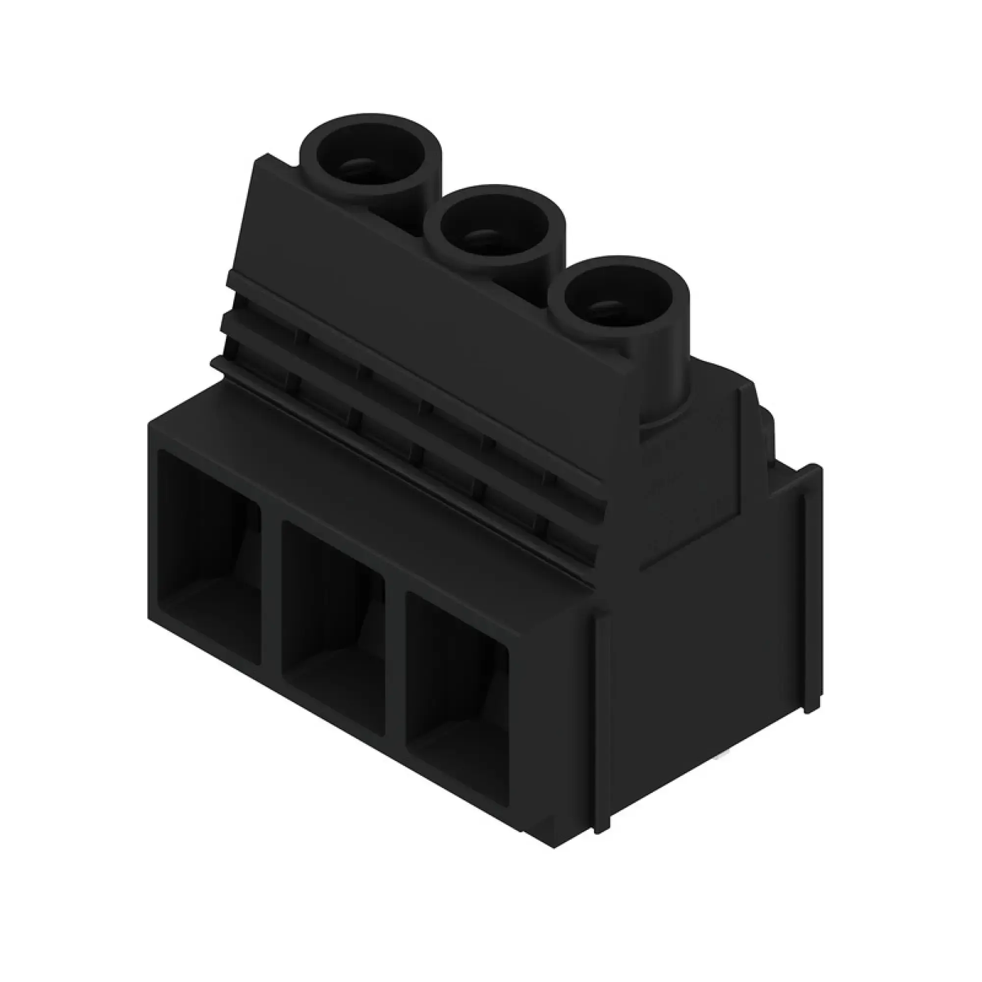Weidmüller 2012890000 PCB terminal, 1000 V, 76 A, Pitch in mm: 10.16, 16 mm², Number of poles: 3, Clamping yoke connection, THT solder connection, 90°, Box (img_001)