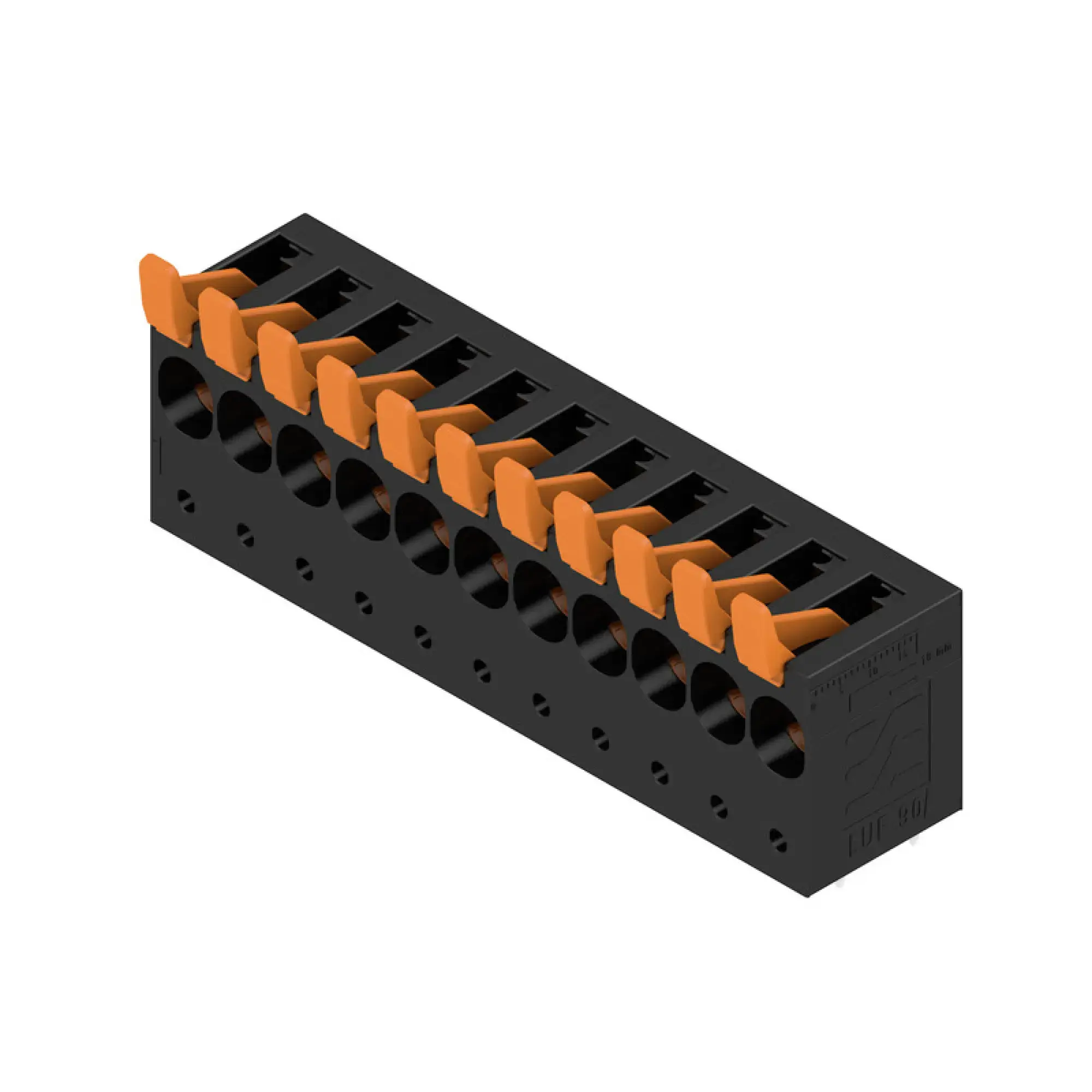 Weidmüller 1988690000 PCB terminal, 690 V, 101 A, Pitch in mm: 10.00, 16 mm², Number of poles: 11, PUSH IN with actuator, THT solder connection, 90°, Box (img_001) Weidmüller 1988690000 PCB terminal, 690 V, 101 A, Pitch in mm: 10.00, 16 mm², Number of poles: 11, PUSH IN with actuator, THT solder connection, 90°, Box (img_001)