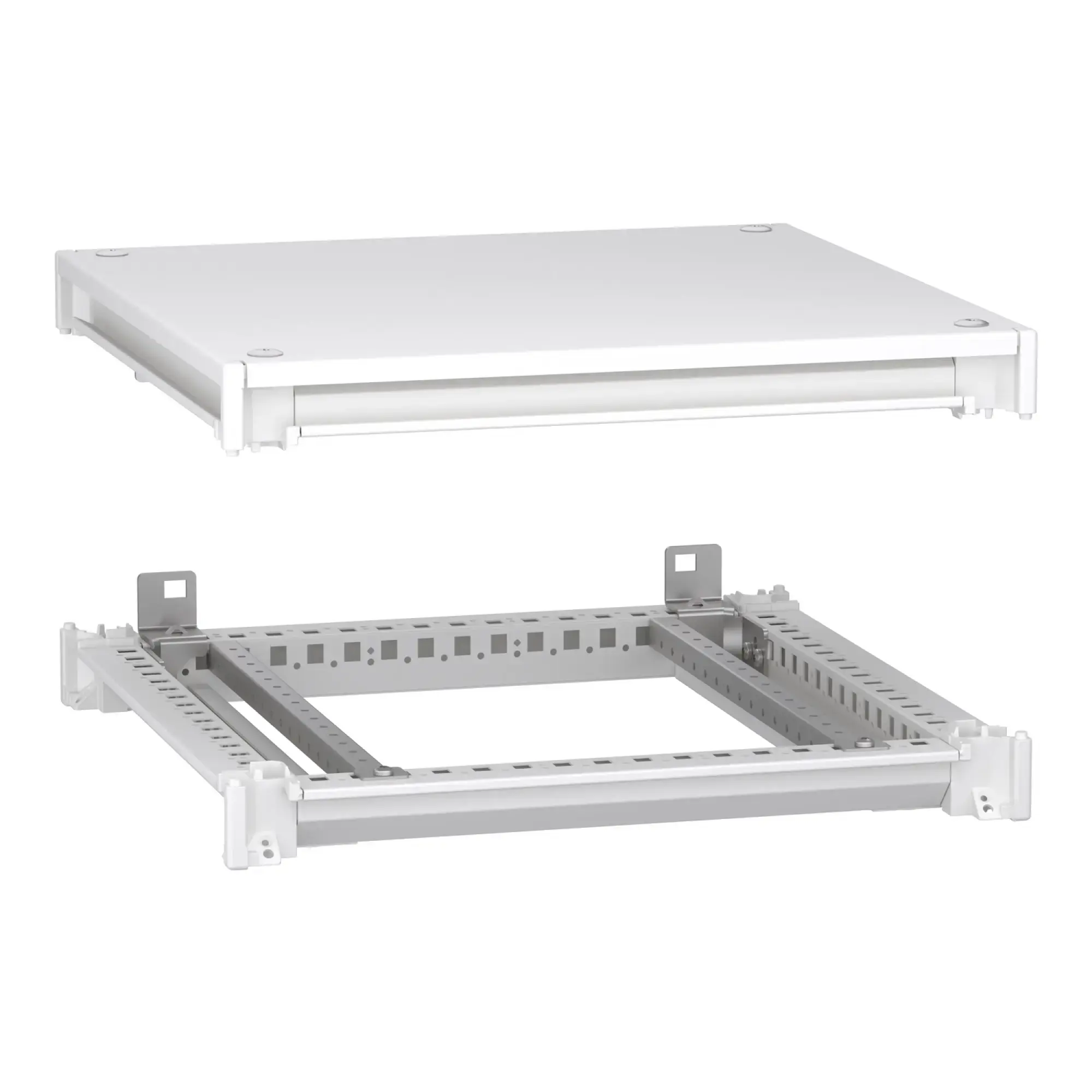 Schneider Electric NSYSFNC55ED Lower and upper frame, PrismaSeT 6300, for electrical enclosure W 500 x D 500 mm, including roof, RAL9003 (img_002)