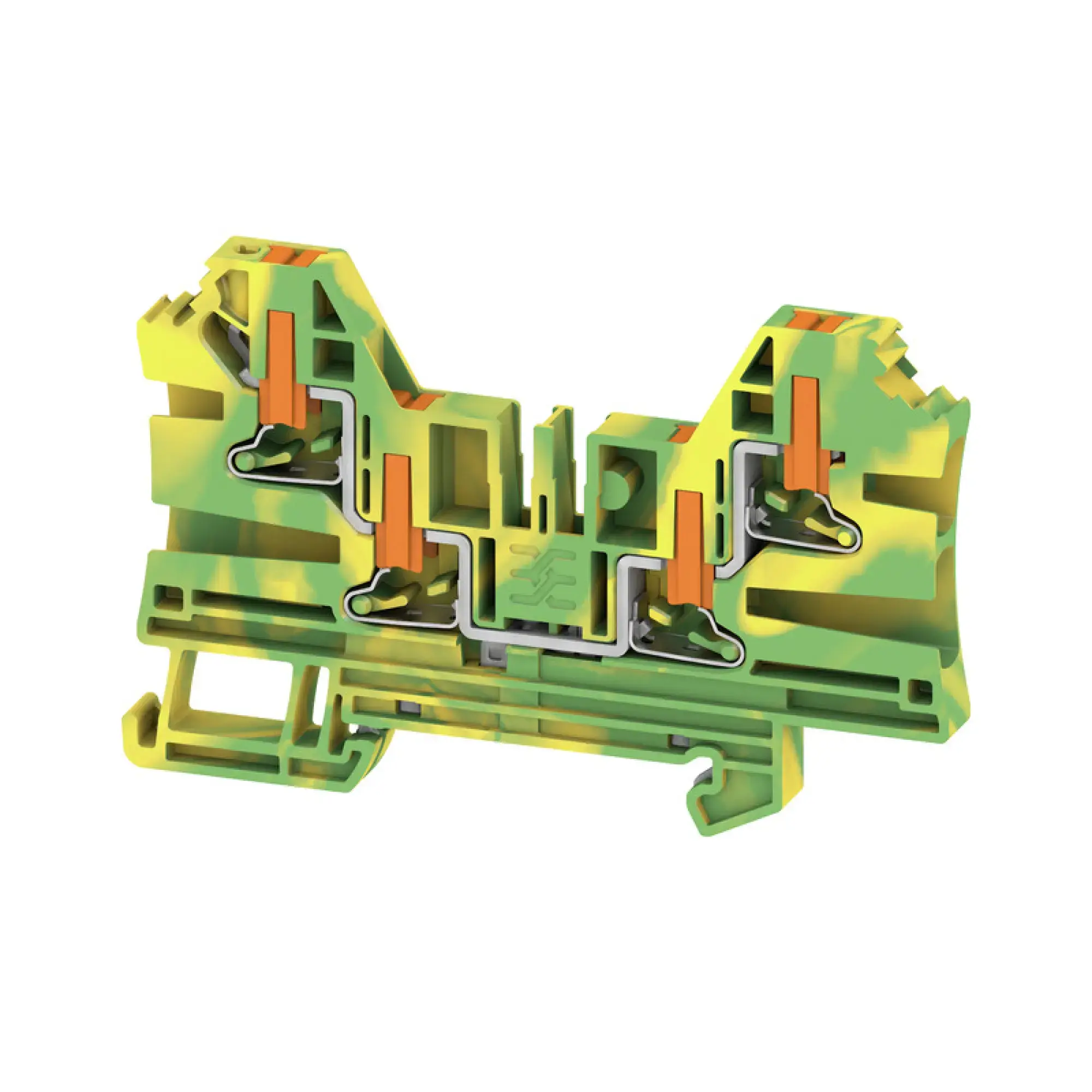 Weidmüller 2847770000 PE terminal, PUSH IN, Green/yellow, 4 mm², 1000 V, Number of connections: 4, Number of levels: 1, TS 35, V-0, Wemid (img_001)