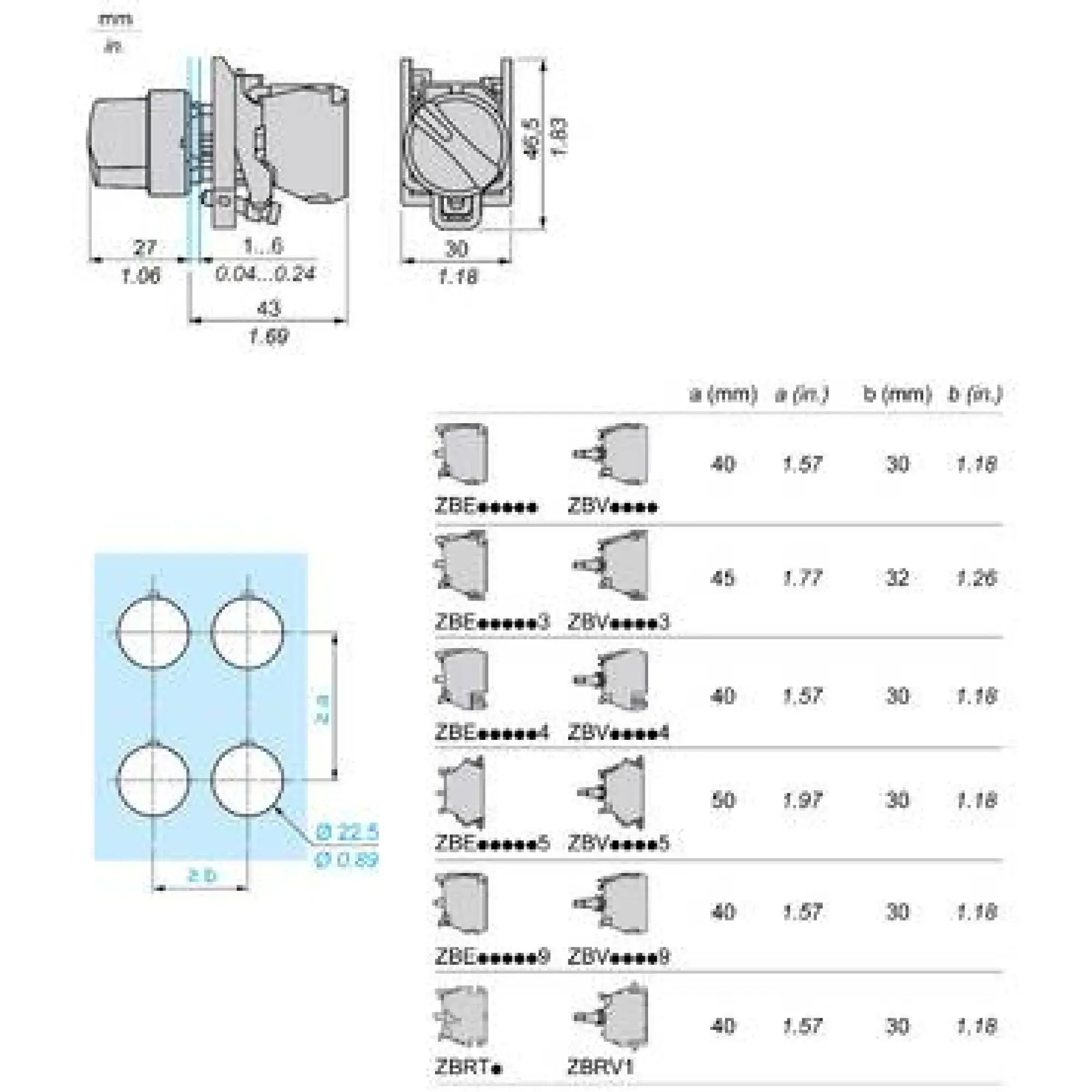 Schneider Electric XB4BD53 Selector Switch, Harmony XB4, Metal, 22mm, 3 Positions, Center Latched, Left Right Momentary, 2NO (img_007)
