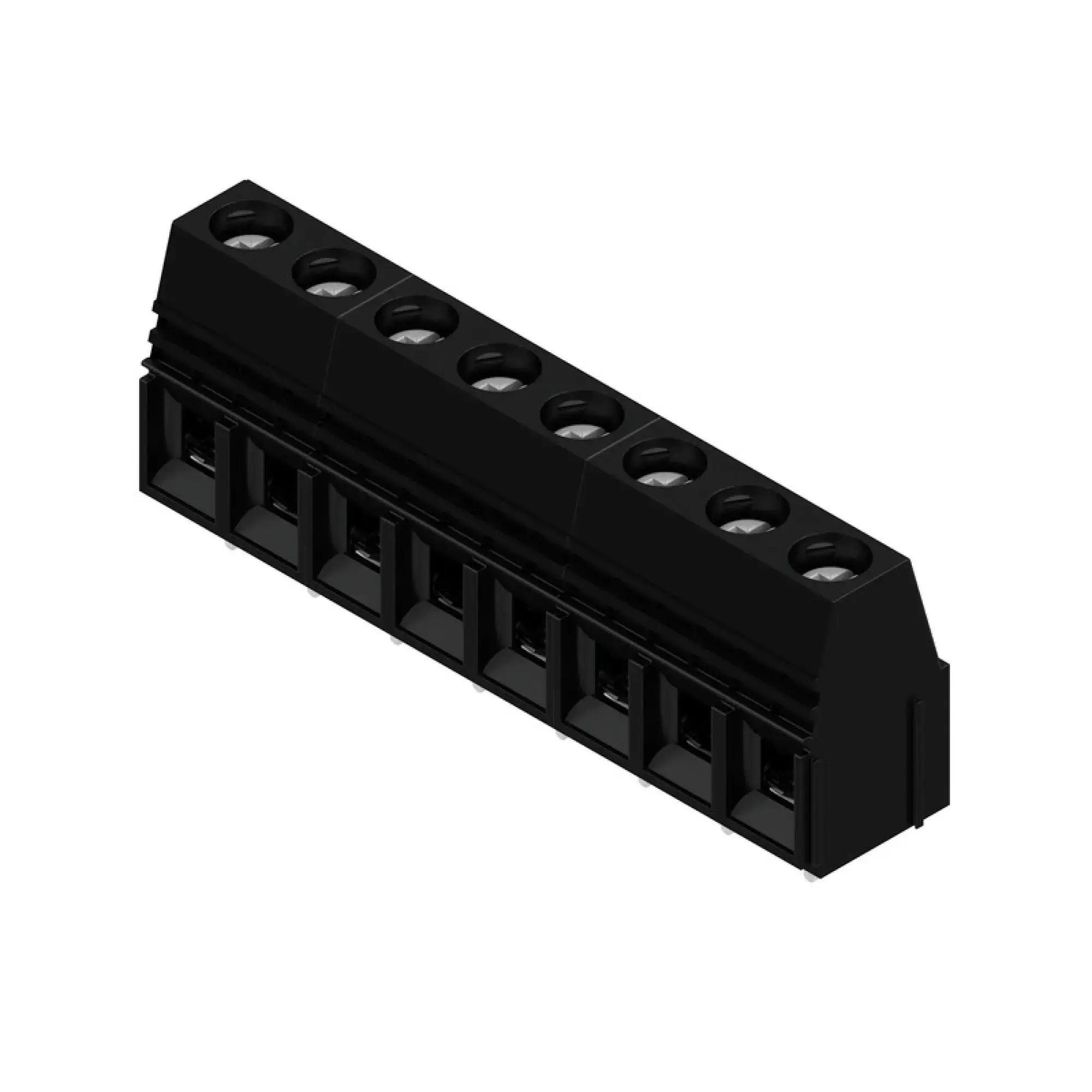 Weidmüller 1226260000 PCB terminal, 690 V, 76 A, Pitch in mm: 10.16, 16 mm², Number of poles: 8, Clamping yoke connection, THT solder connection, 90°, Box (img_001)