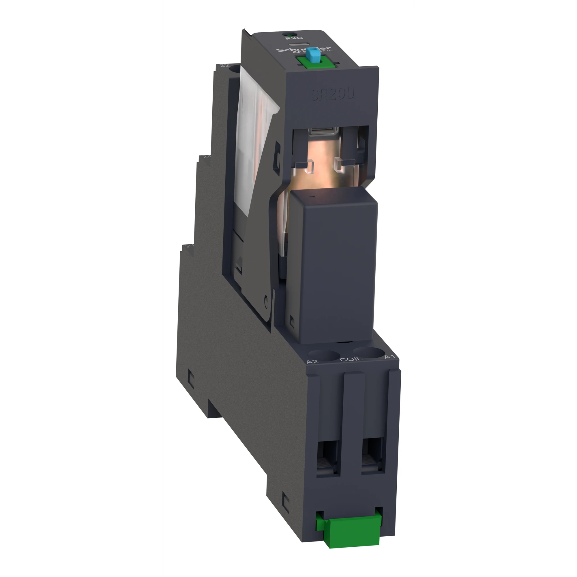 Schneider Electric RXG22BDPV Interface Relay 2W 5A 24VDC LED Test Button Base Clamp Diode Mounted (img_005)