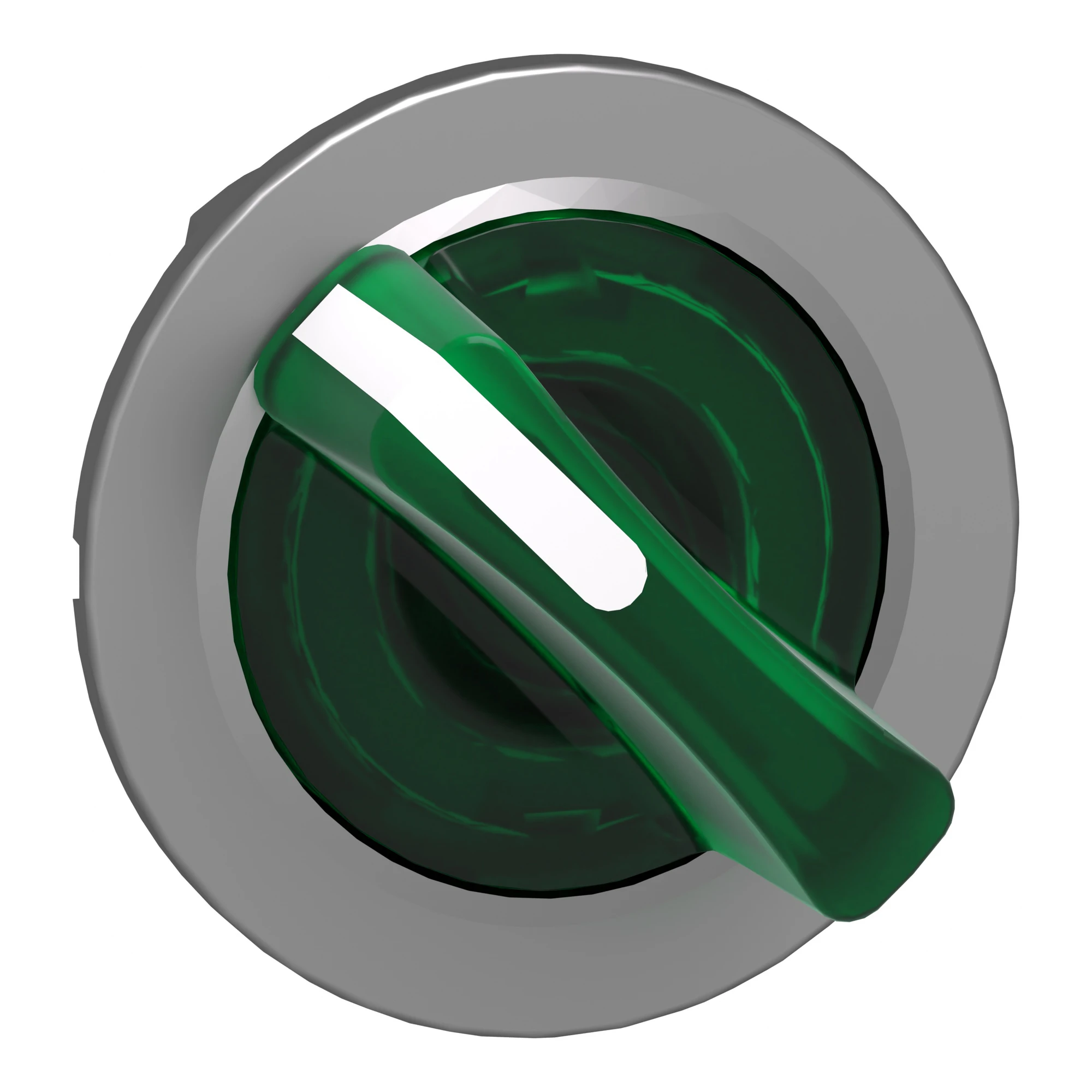 Schneider Electric ZB4FK1433 Illuminated Selector Switch, Front Element, Harmony XB4F, Metal, 30mm, Green, for Universal LED, 2 Positions, Momentary (img_001)