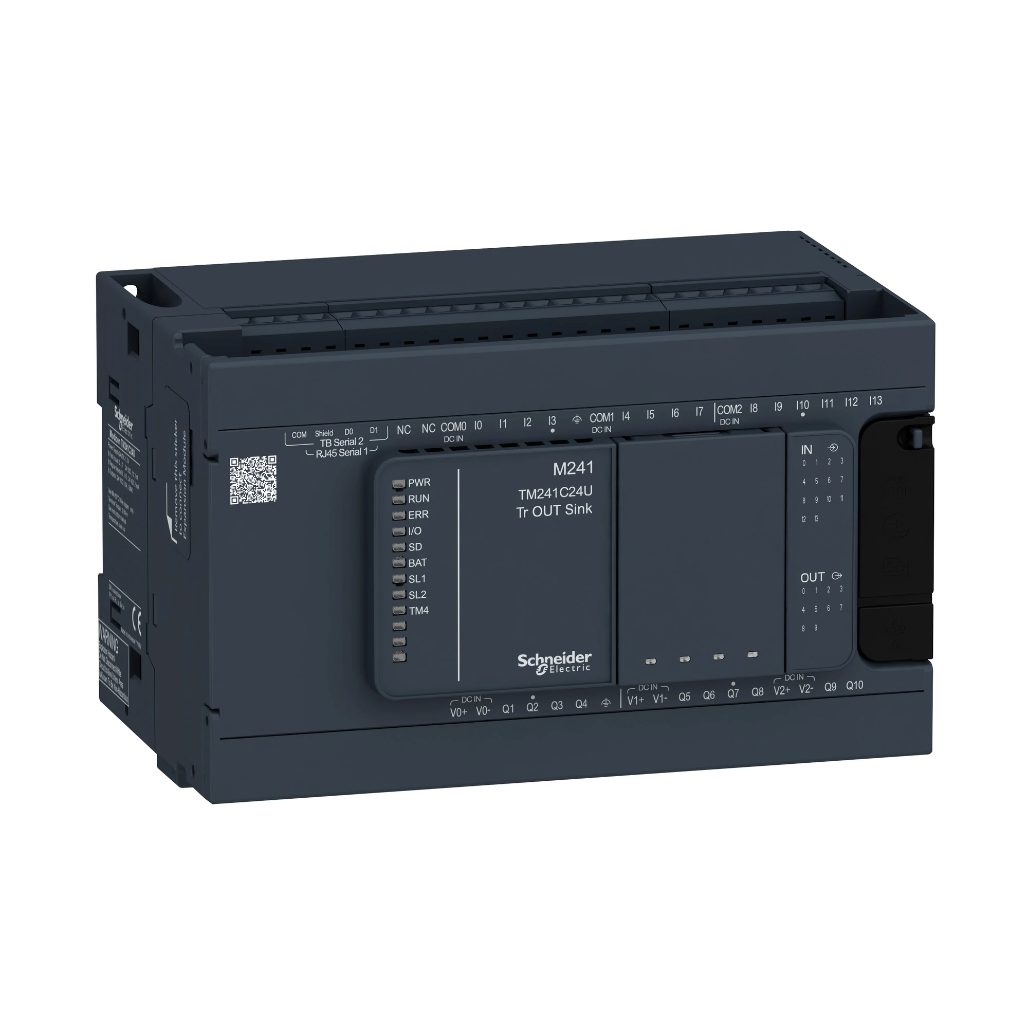 Schneider Electric TM241C24U PLC Control, Modicon M241, 24 I/O, 2x Modbus, 24 VDC, Sink Transistor, Screw Terminals (img_001) Schneider Electric TM241C24U PLC Control, Modicon M241, 24 I/O, 2x Modbus, 24 VDC, Sink Transistor, Screw Terminals (img_001)