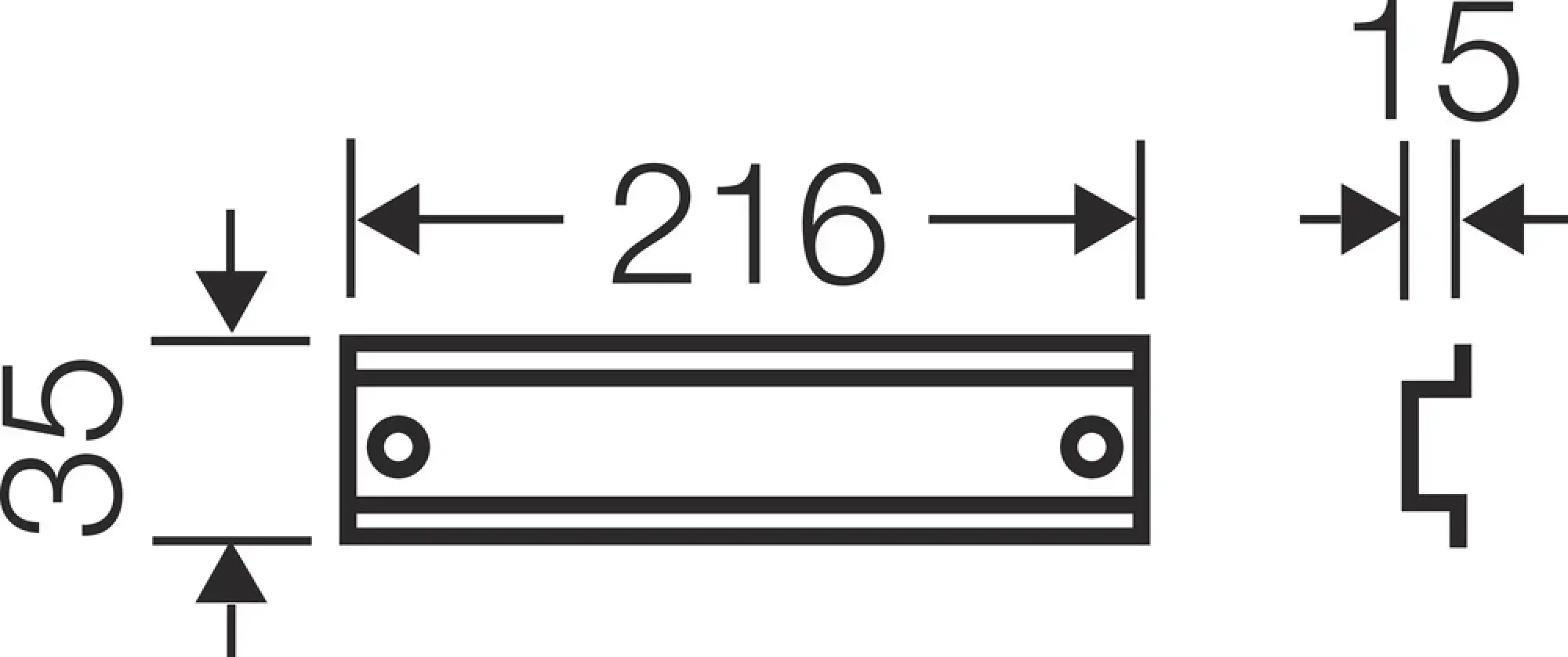Hensel 68000044 ENYSTAR-Tragschiene, Hutprofil 35 mm, 216 mm lang FP TS 27 (img_003)