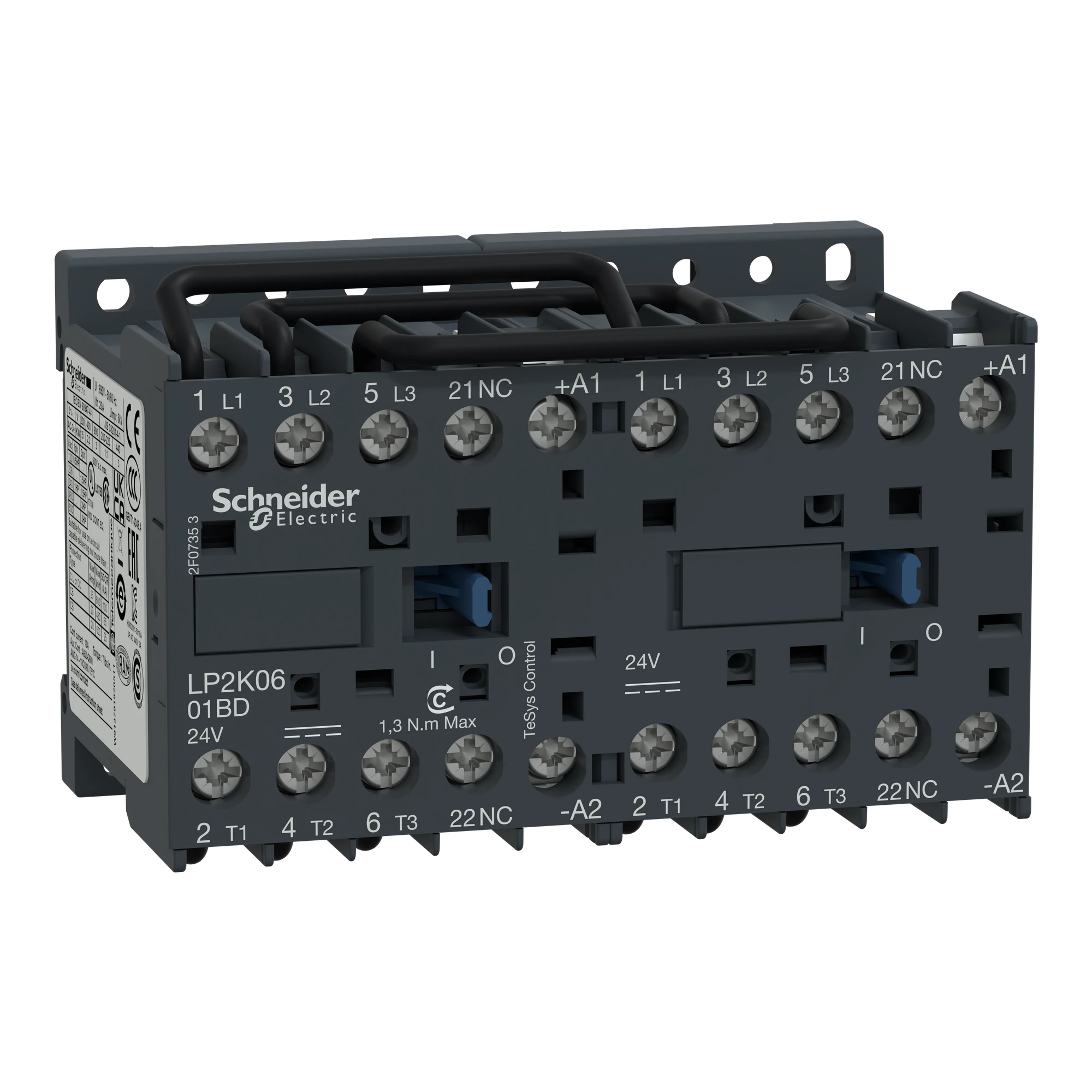 Schneider Electric LP2K0601ED Reversing contactor combination, 3p+1NC, 2.2kW/400V/AC3, 6A, 48VDC (img_001) Schneider Electric LP2K0601ED Reversing contactor combination, 3p+1NC, 2.2kW/400V/AC3, 6A, 48VDC (img_001)