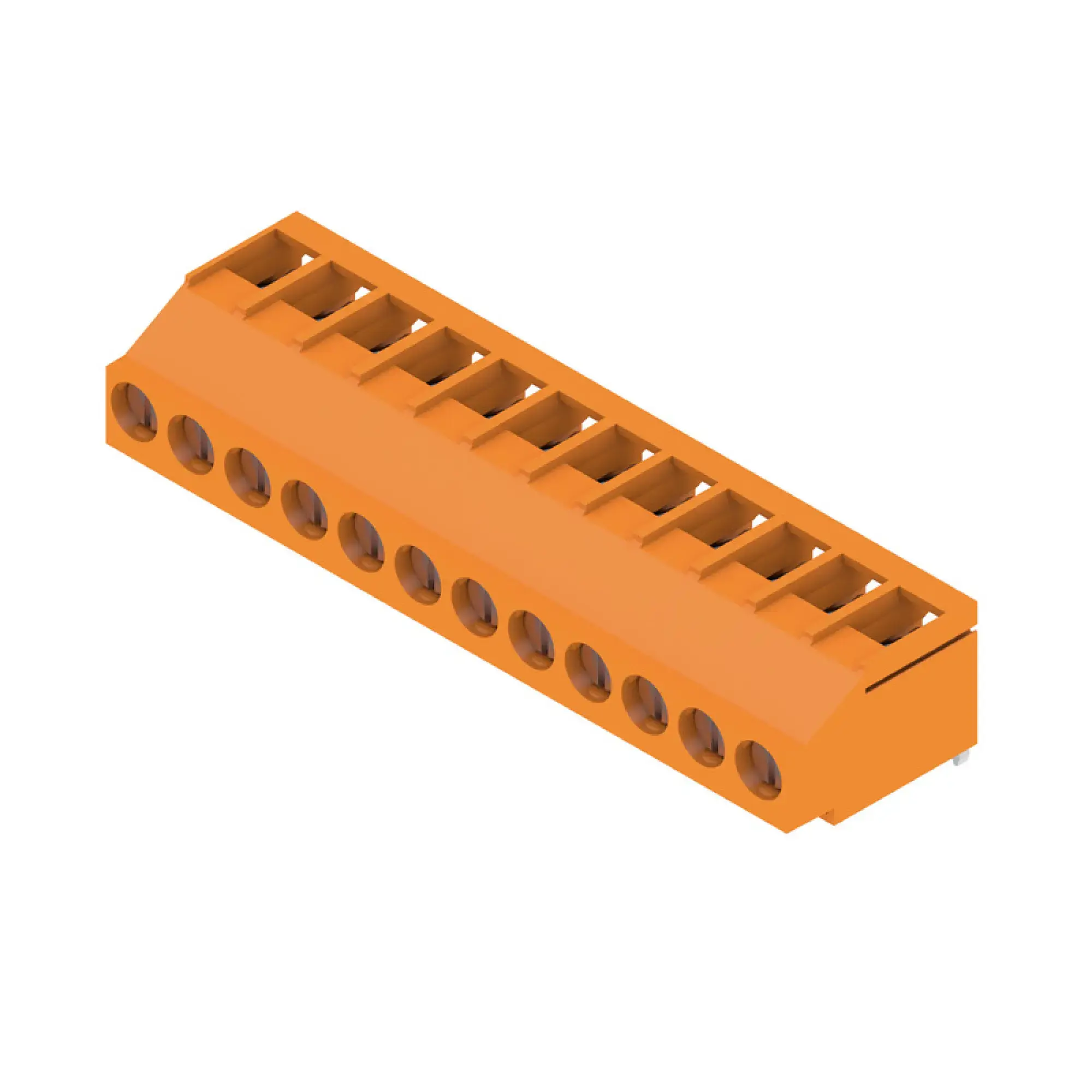 Weidmüller 2432010000 PCB terminal, 320 V, 32.5 A, Pitch in mm: 5.08, 6 mm², Number of poles: 12, Clamping yoke connection, THT solder connection, 180°, Box (img_001)