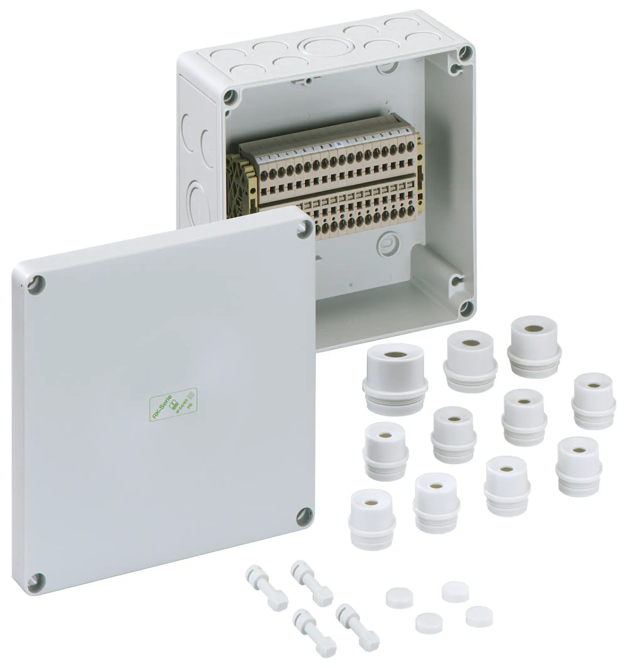 Spelsberg 61001901 Terminal block enclosure, Type of protection IP54/IP66 , max. 4², Impact strength IK07, Protection class II, Ui 400V AC, Halogen free (img_001)