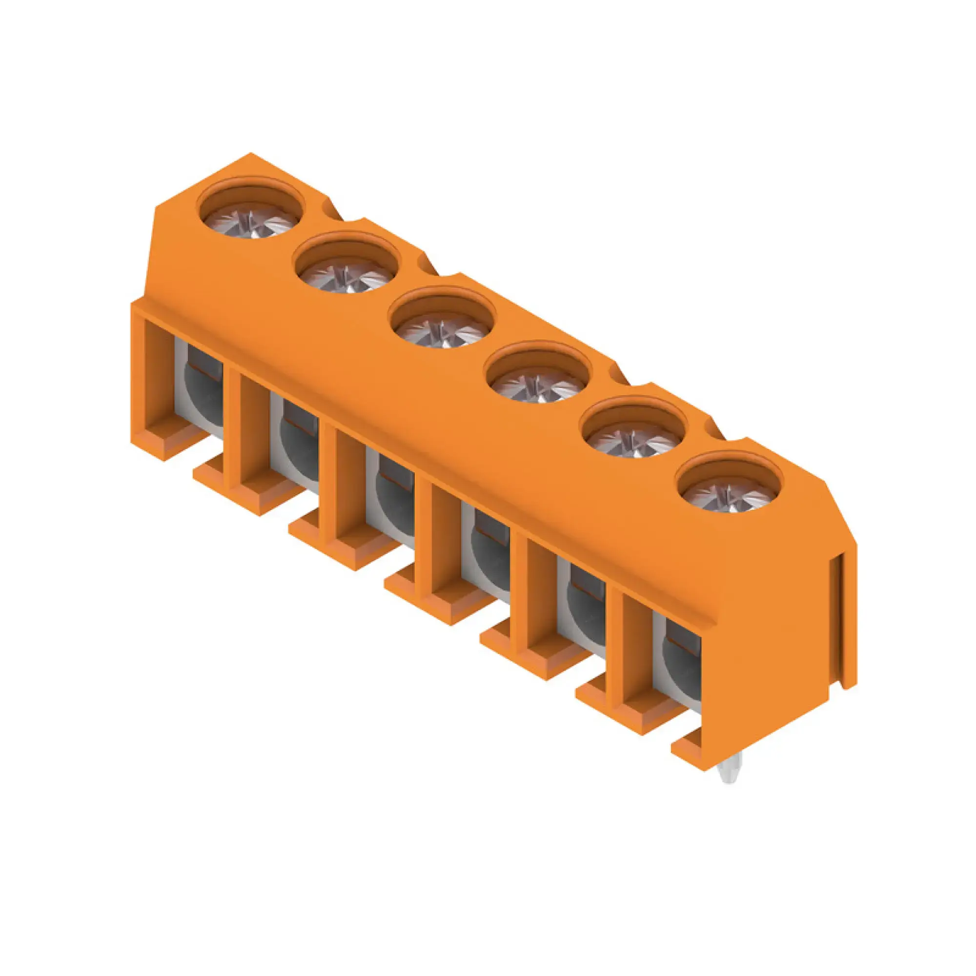 Weidmüller 1234680000 PCB terminal, 250 V, 24 A, Pitch in mm: 5.00, 2.5 mm², Number of poles: 6, Pressure clamp connection, THT solder connection, 90°, Box (img_001)