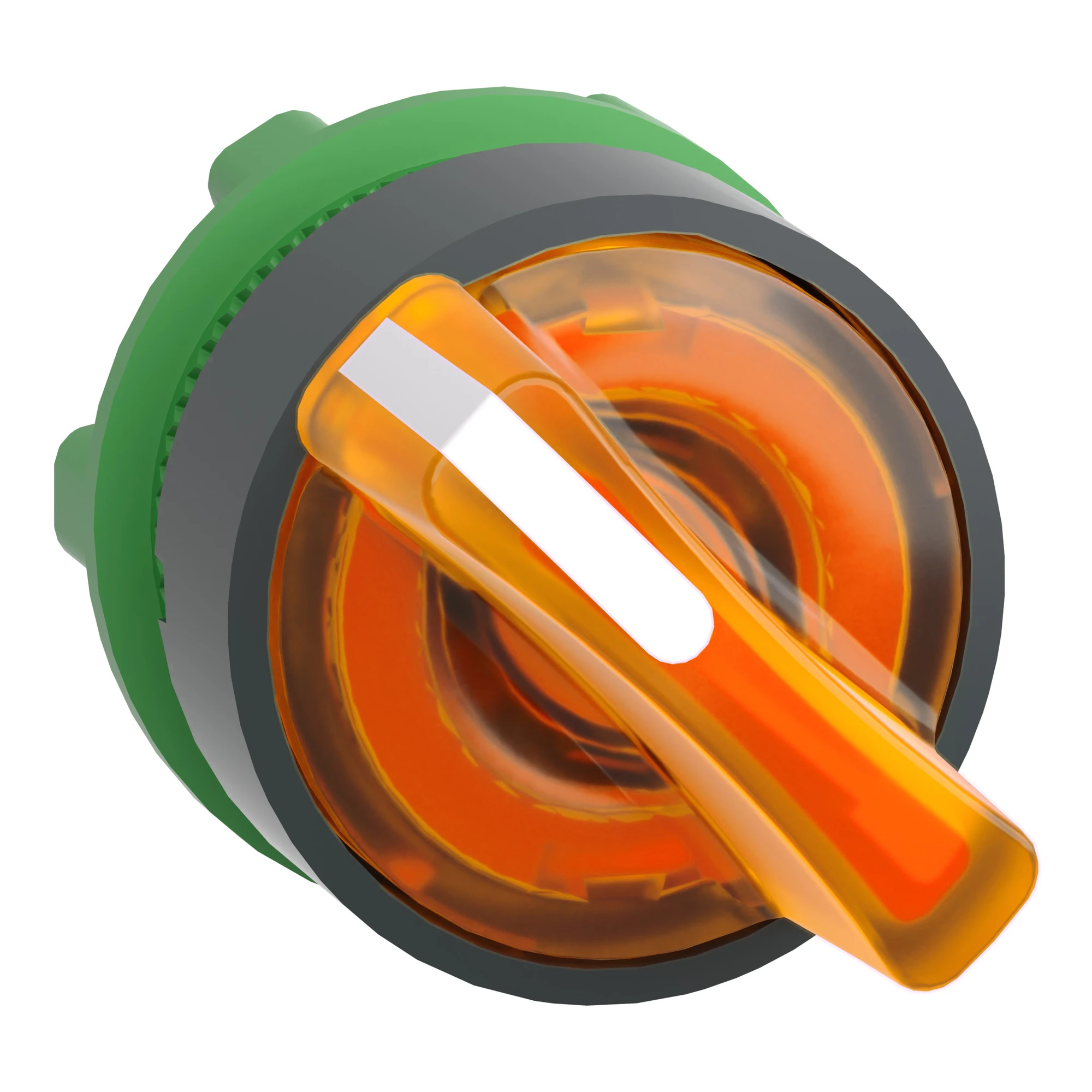 Schneider Electric ZB5AK1253 Illuminated Selector Switch, Front Element, Harmony XB5, Plastic, 22mm Orange, for Universal LED, 2 Positions, Latching (img_001)