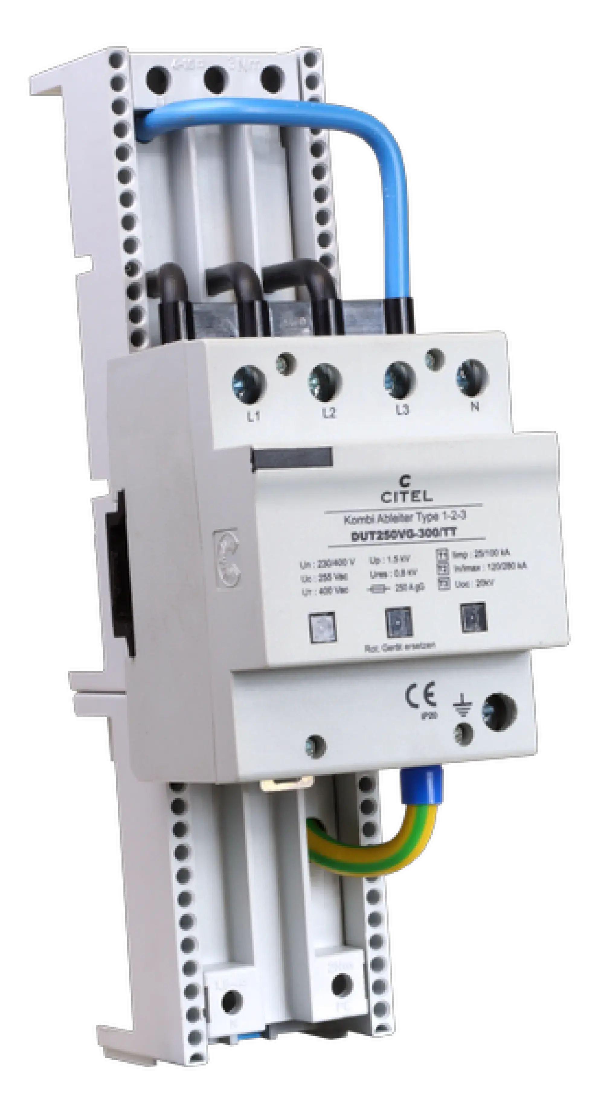 Citel 3582ZP Kombi-Ableiter 4-polig Typ 1+2+3 für 230/400 V TT Netze auf 40mm Sammelschiene (img_001)