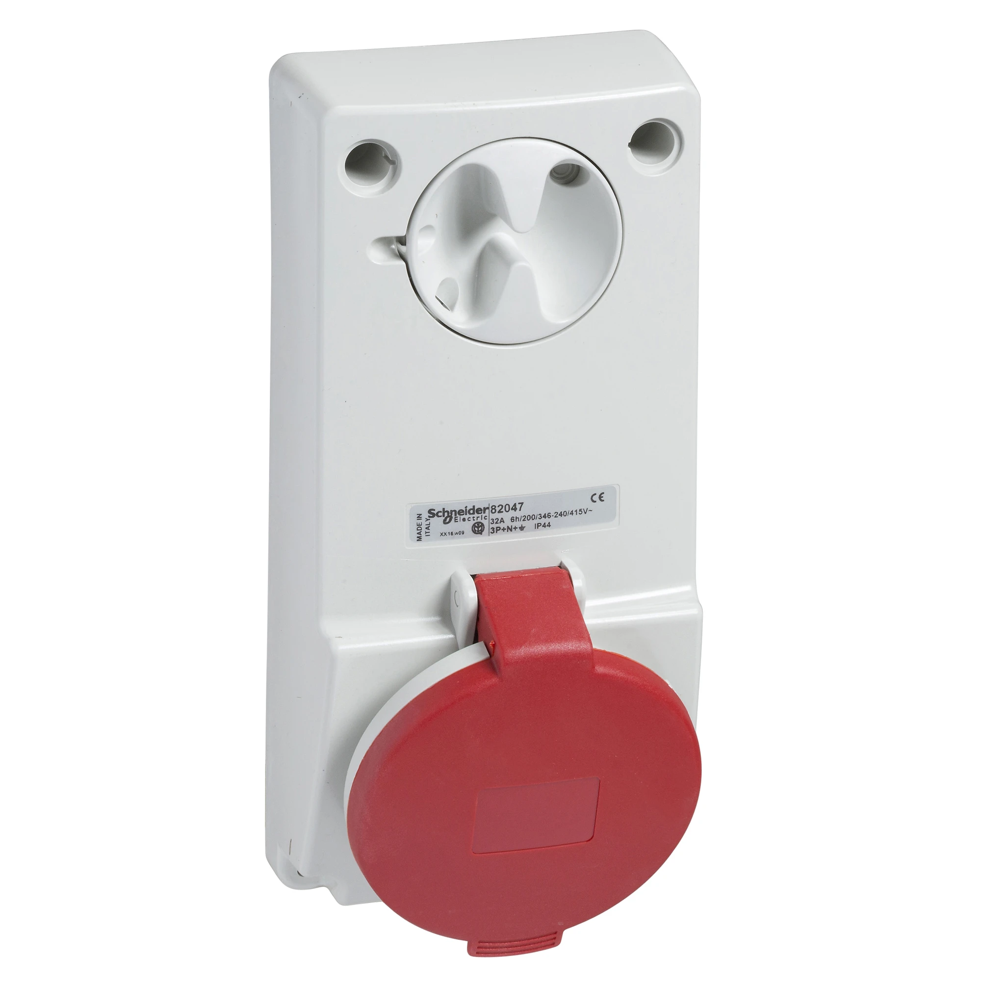 Schneider Electric 82045 Surface-mounted socket locked, 32A, 2p+E, 380-415 V AC, IP44 (img_001) Schneider Electric 82045 Surface-mounted socket locked, 32A, 2p+E, 380-415 V AC, IP44 (img_001)