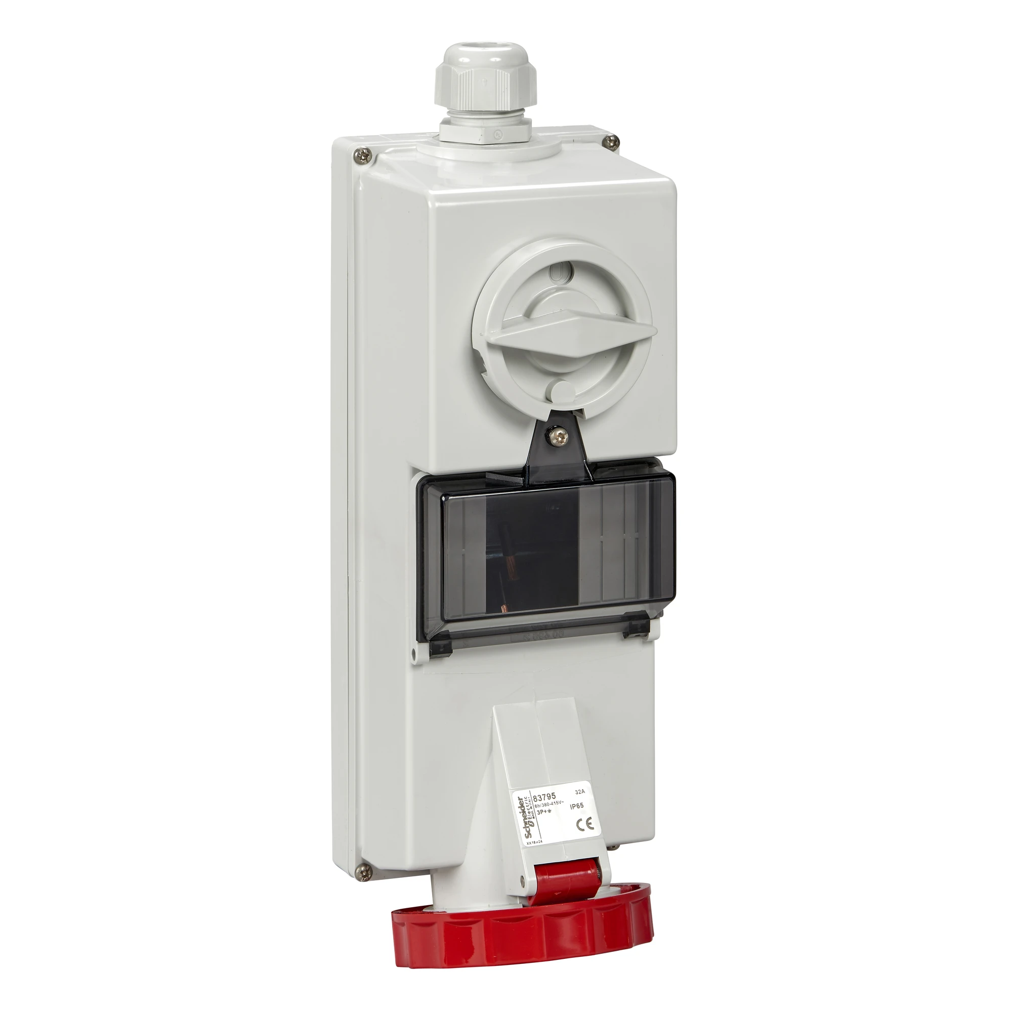 Schneider Electric 83796 Socket with interlock, 32A, 3p+N+E, 380-415 V AC, IP65, surface mount (img_001) Schneider Electric 83796 Socket with interlock, 32A, 3p+N+E, 380-415 V AC, IP65, surface mount (img_001)