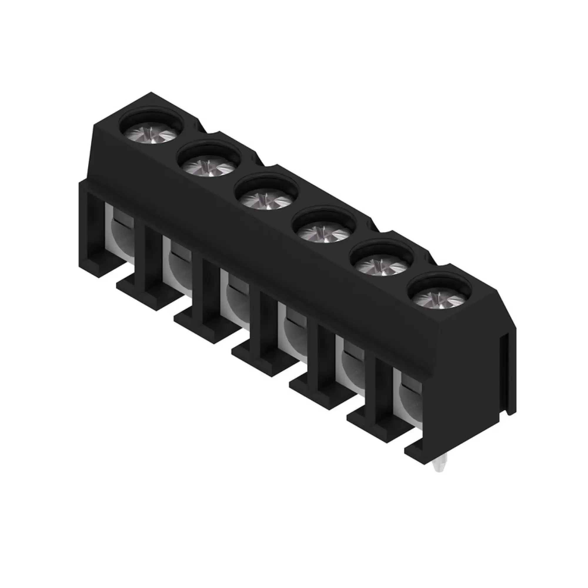 Weidmüller 2682120000 PCB terminal, 250 V, 24 A, Pitch in mm: 5.00, 2.5 mm², Number of poles: 6, THT solder connection, 90\u00b0, Box (img_001)