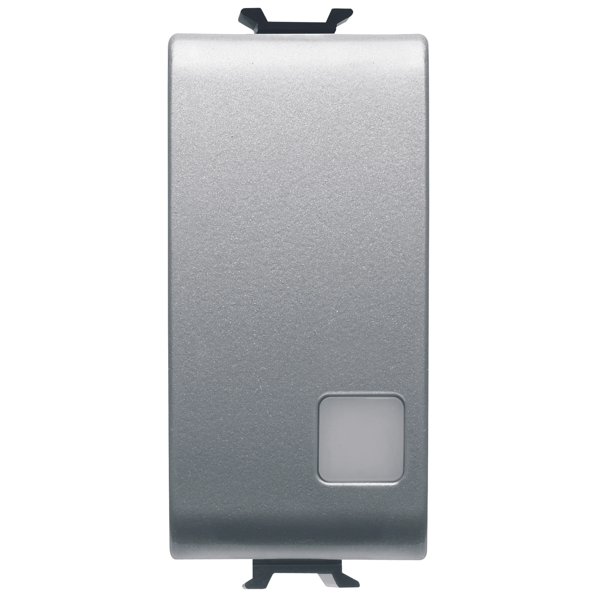 GEWISS GW14916 ELECTRONIC SOFT-CLICK PUSH-BUTTON - BACKLIT - WITH REPL. NEUTRAL LENS - FOR BUS CONTACTS INTERF. - 1P NO POT.-FREE - 1 MODULE - TITANIUM - CHORUSMART (img_001)