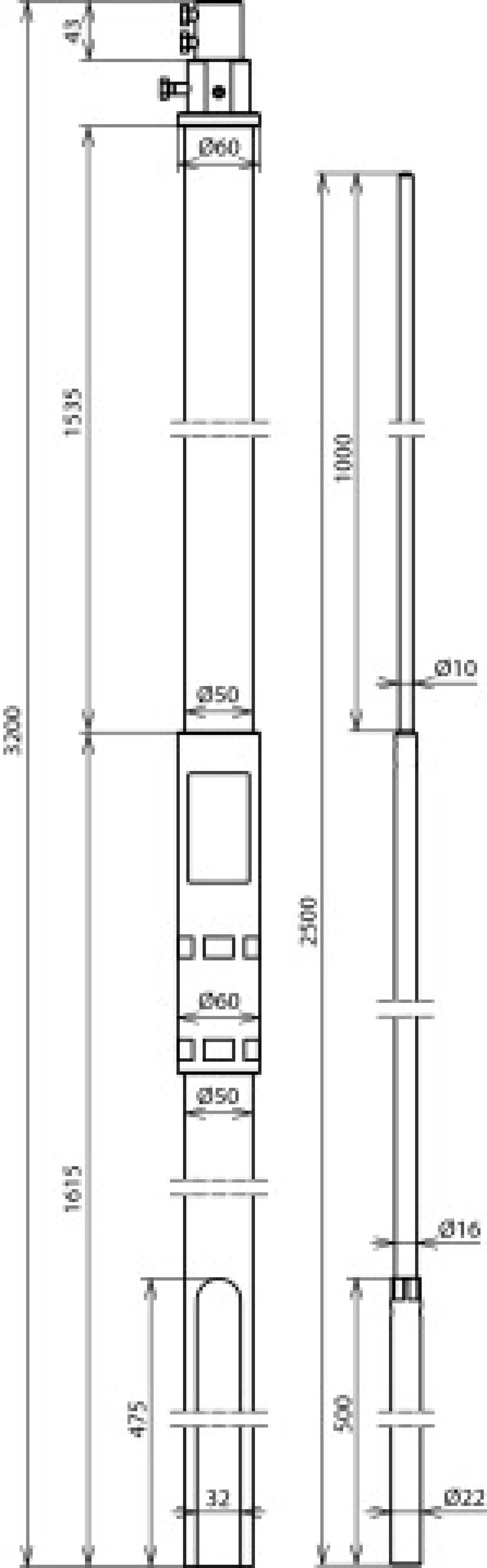 Dehn 105326 Supp.tube D 50mm L 3200mm GRP/Al w. air- ter.rod D 22/16/10mm L 2.5m, lat. outlet (img_002) Dehn 105326 Supp.tube D 50mm L 3200mm GRP/Al w. air- ter.rod D 22/16/10mm L 2.5m, lat. outlet (img_002)