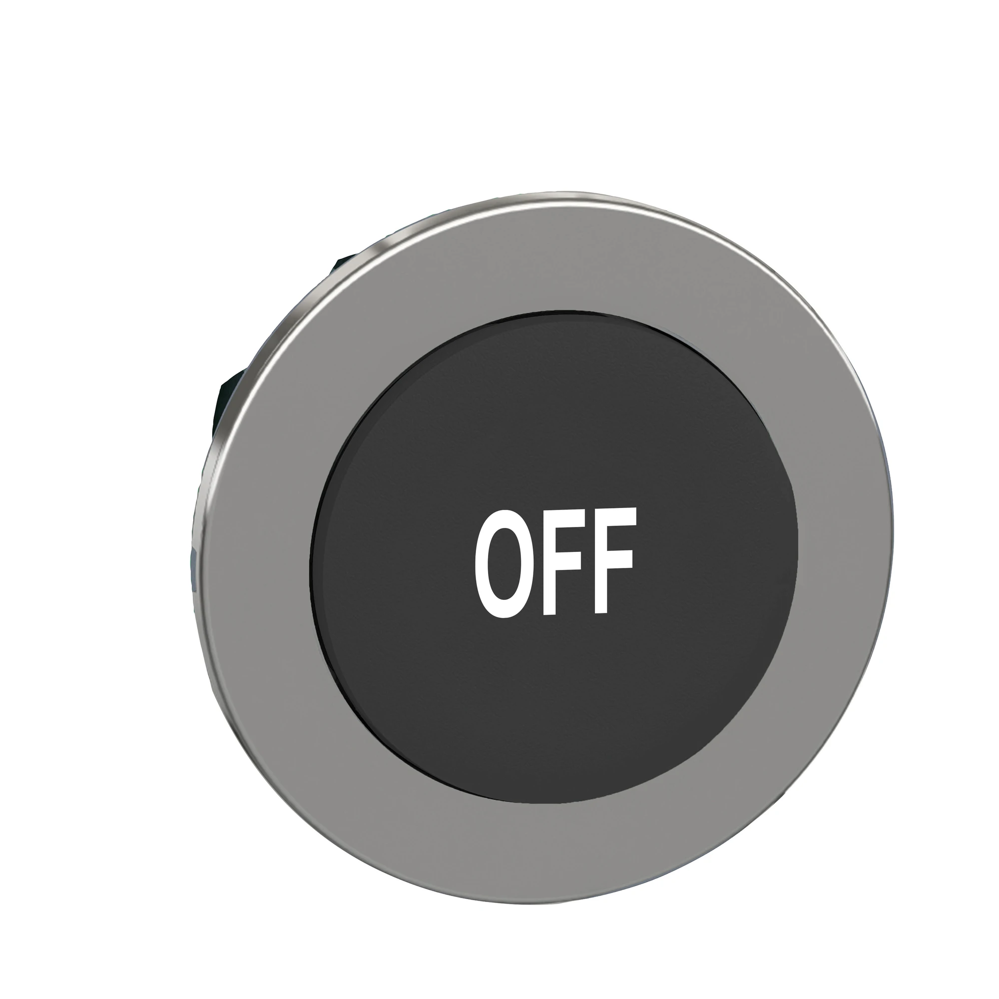 Schneider Electric ZB4FL235 Push button, front element, Harmony XB4F, metal, 30mm, black, protruding, labeled OFF, momentary (img_001)