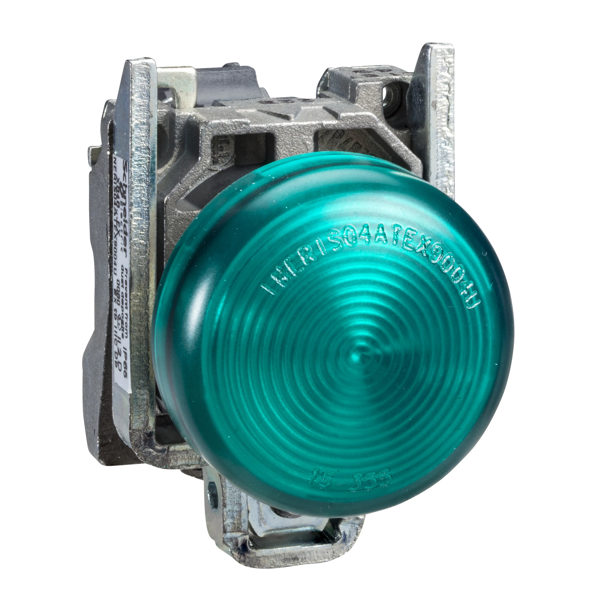 Schneider Electric XB4BVBG3EX Pilot light, round Ø 22, IP65 -green, Integral LED, 24-120V, screw terminal, ATEX (img_001)