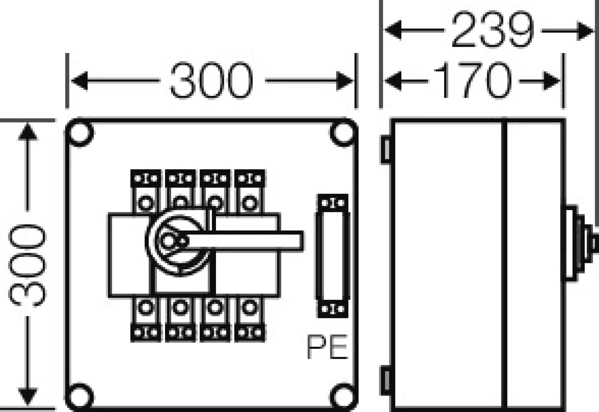 Hensel 20000588 Mi-Lastschaltergehäuse 160A, 4polig + PE Mi 7257 (img_002)